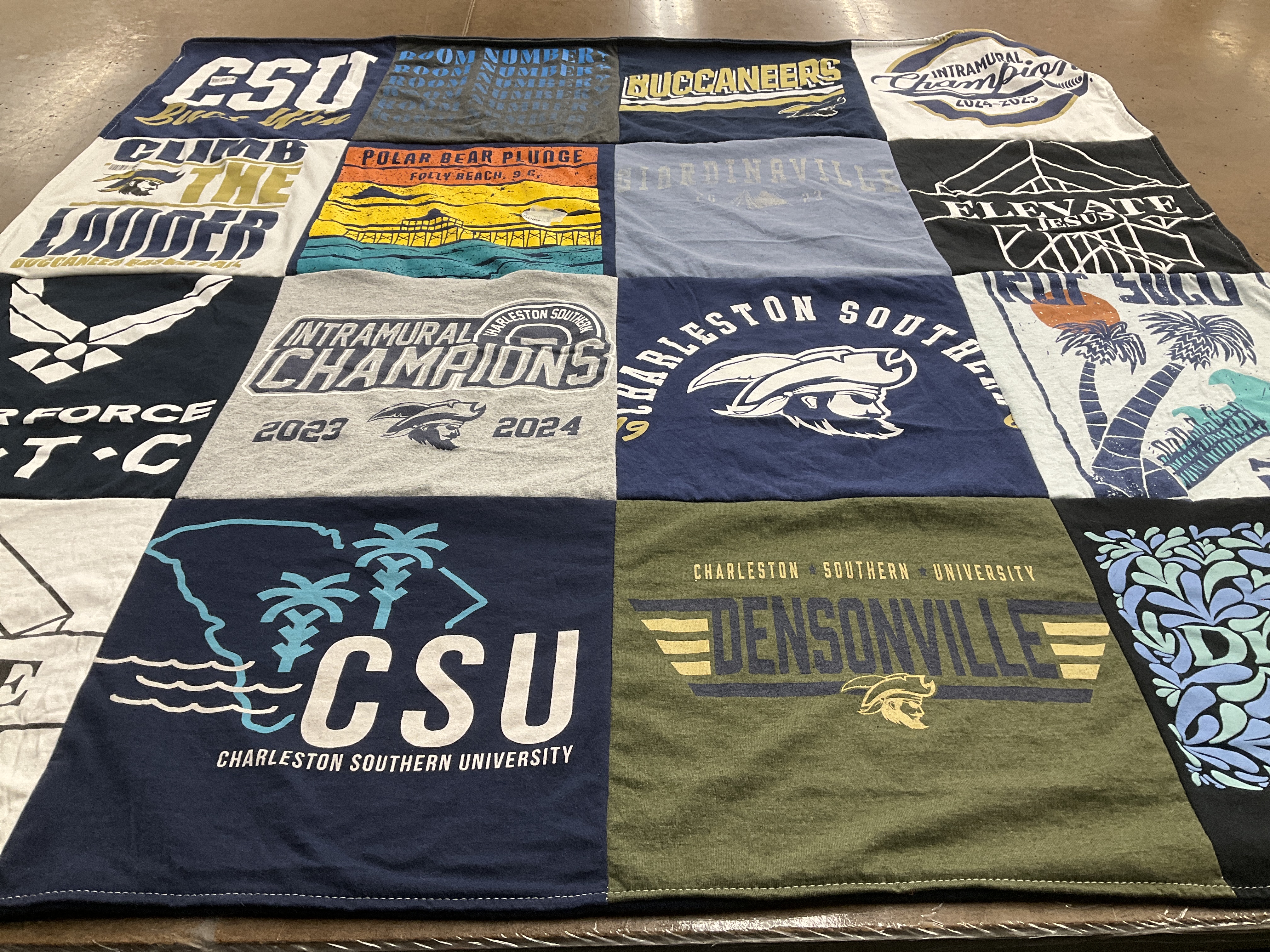 T-shirt quilt featuring charleston southern university intramural team, air force team by Bridget from SC