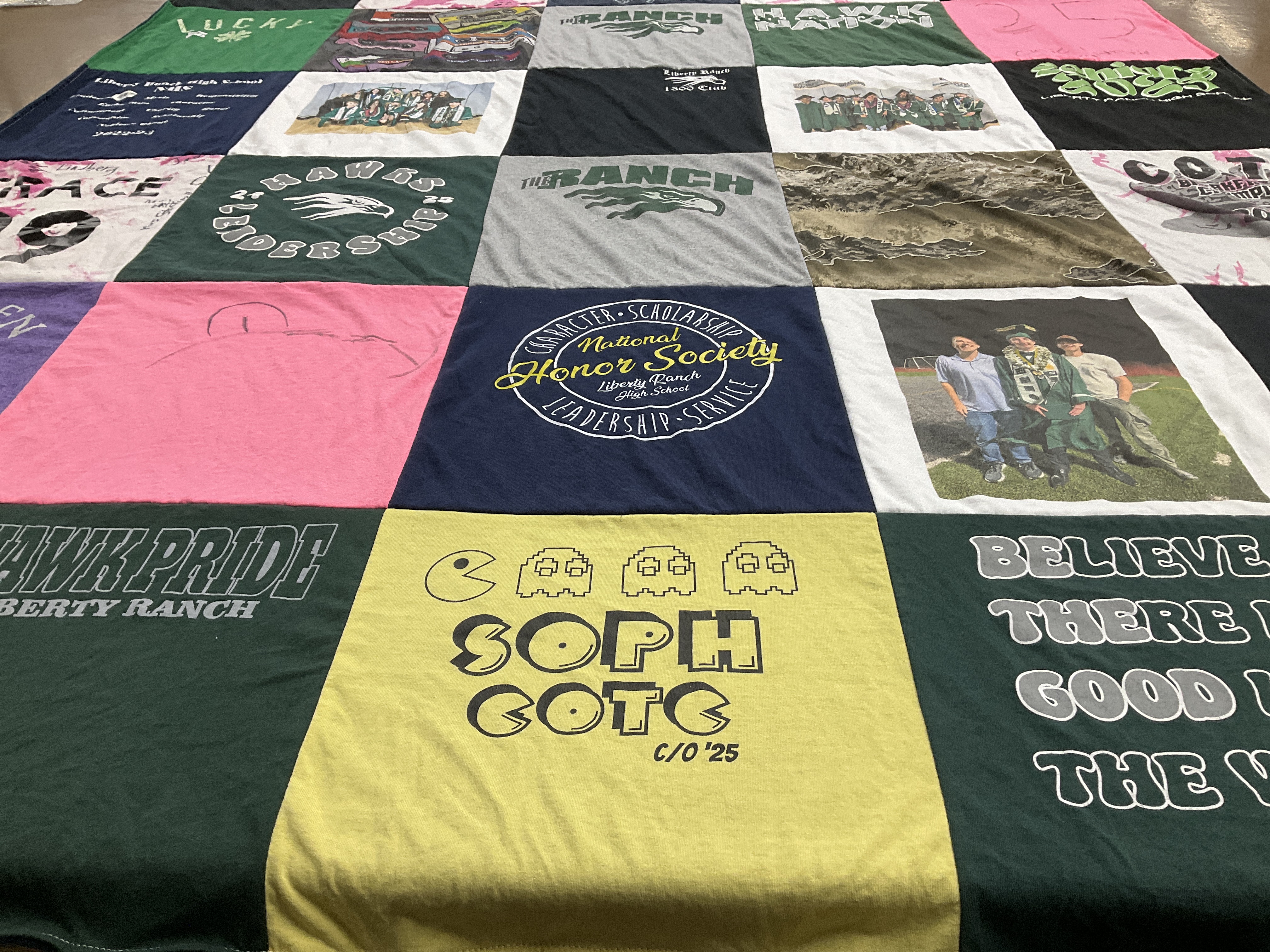 T-shirt quilt featuring hawk football team by Michele from CA