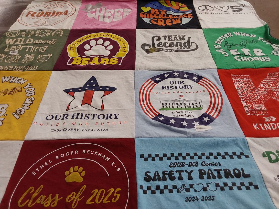 T-shirt quilt from ethel koger beckham k-8 center by Sandra from FL