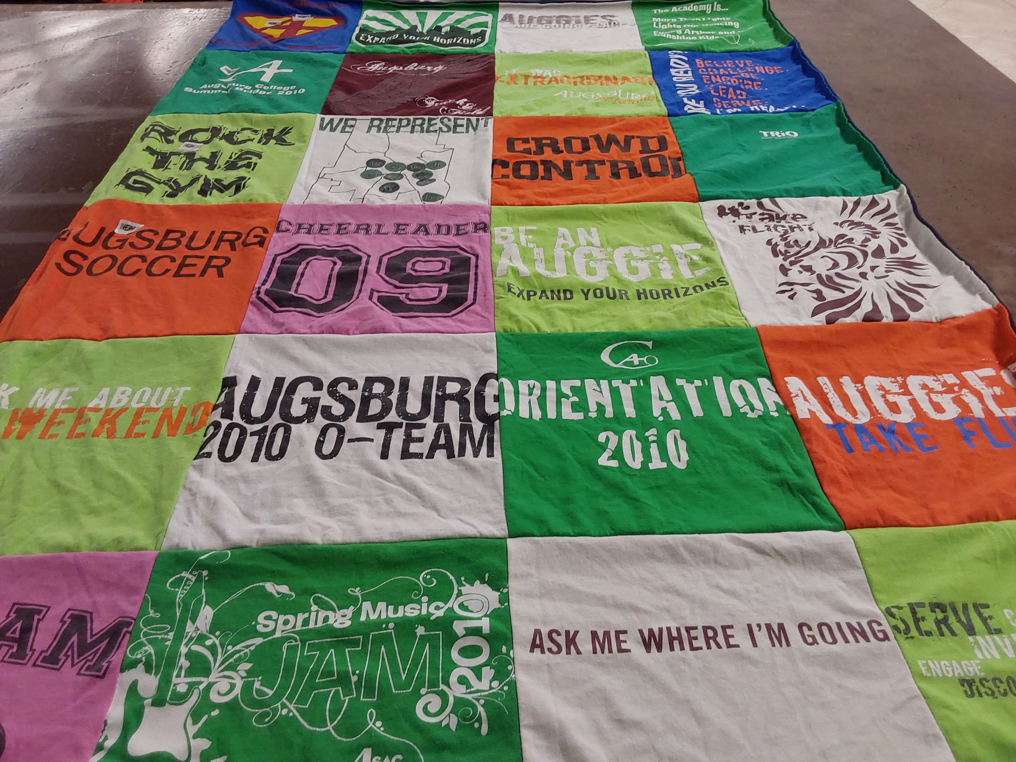 T-shirt quilt from augsburg college by Amanda from ID