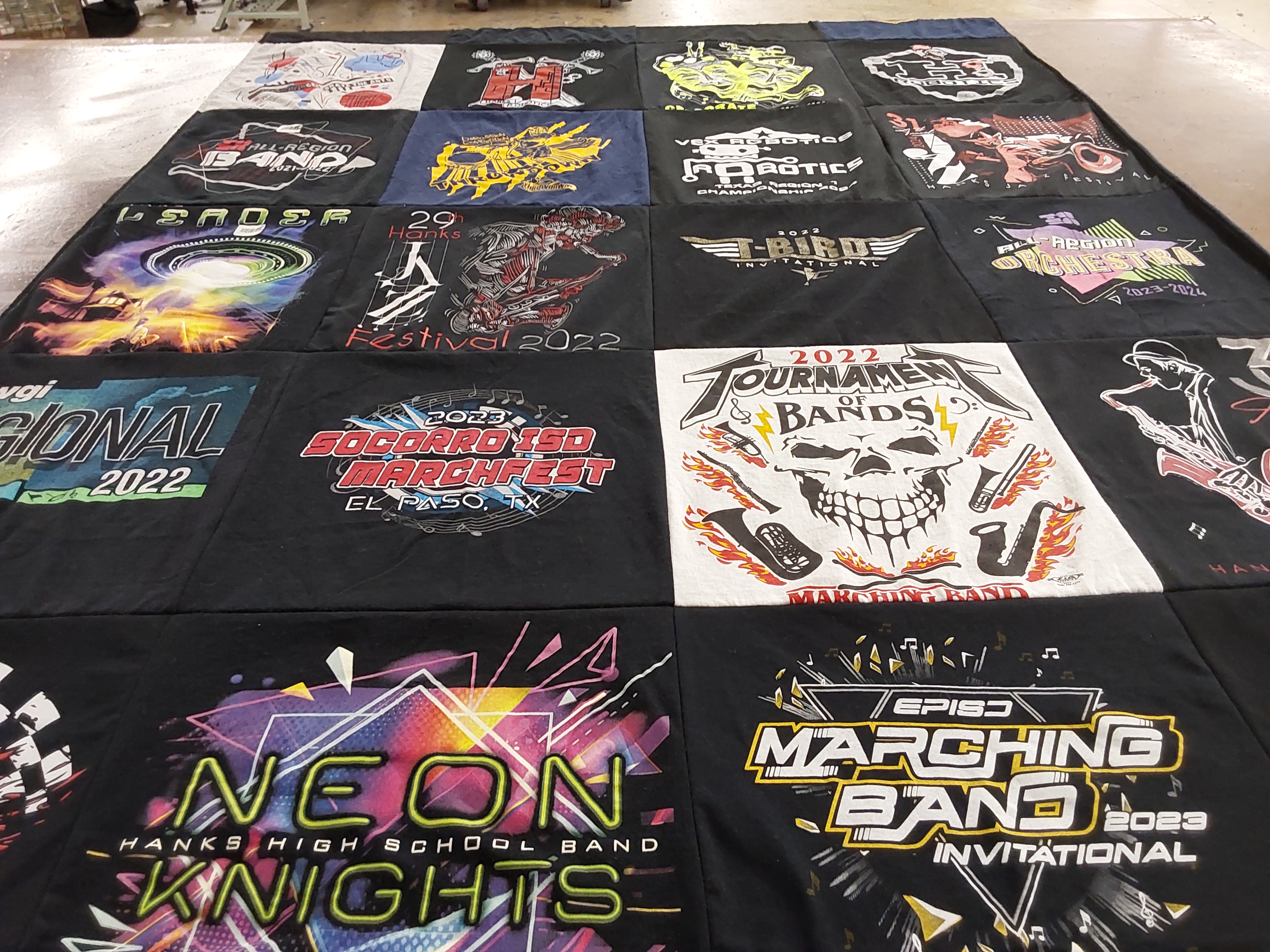 T-shirt quilt from hanks high school by Kristen from TX