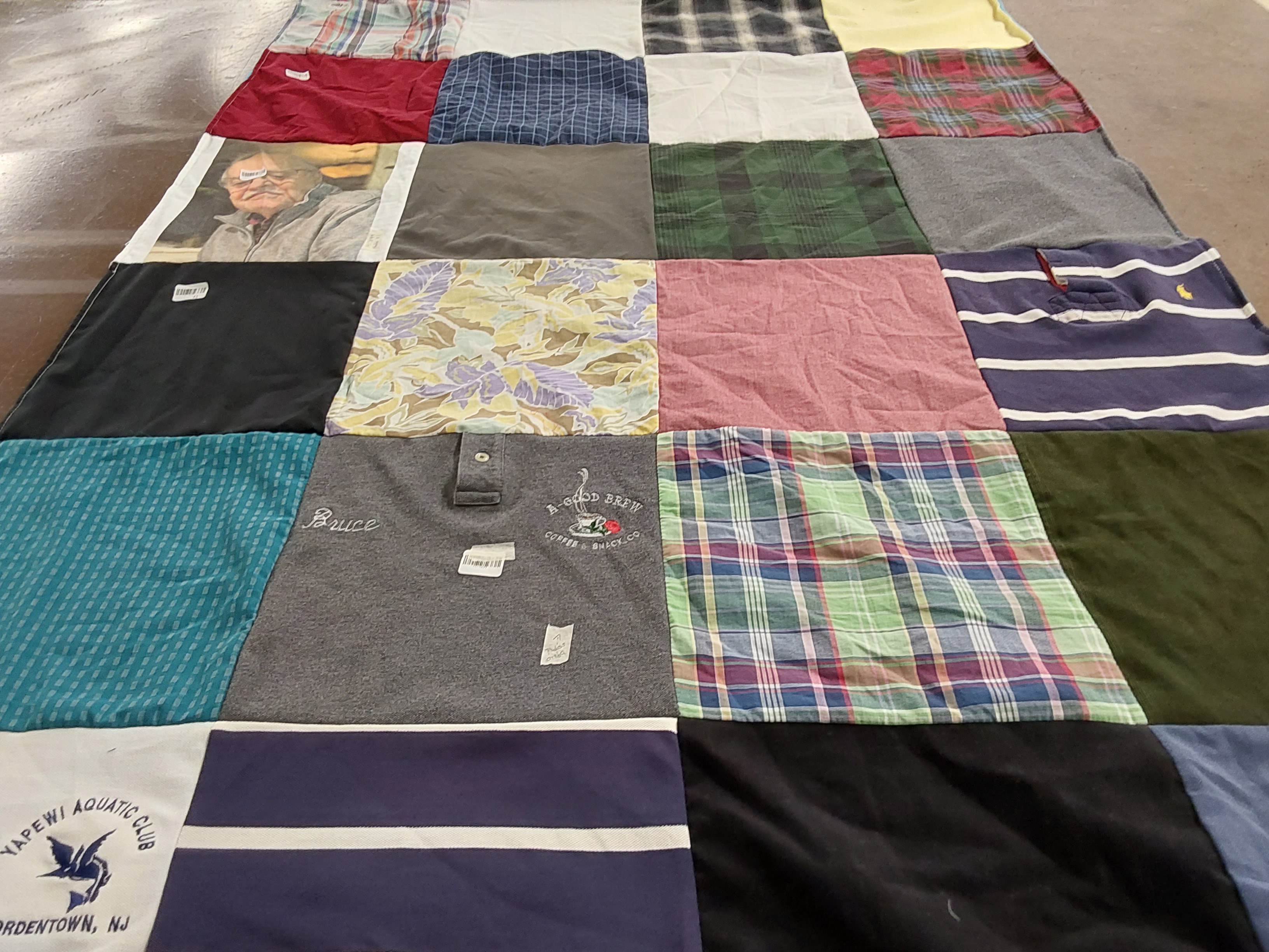 T-shirt quilt with aquatics, fishing themes by Heather from NJ
