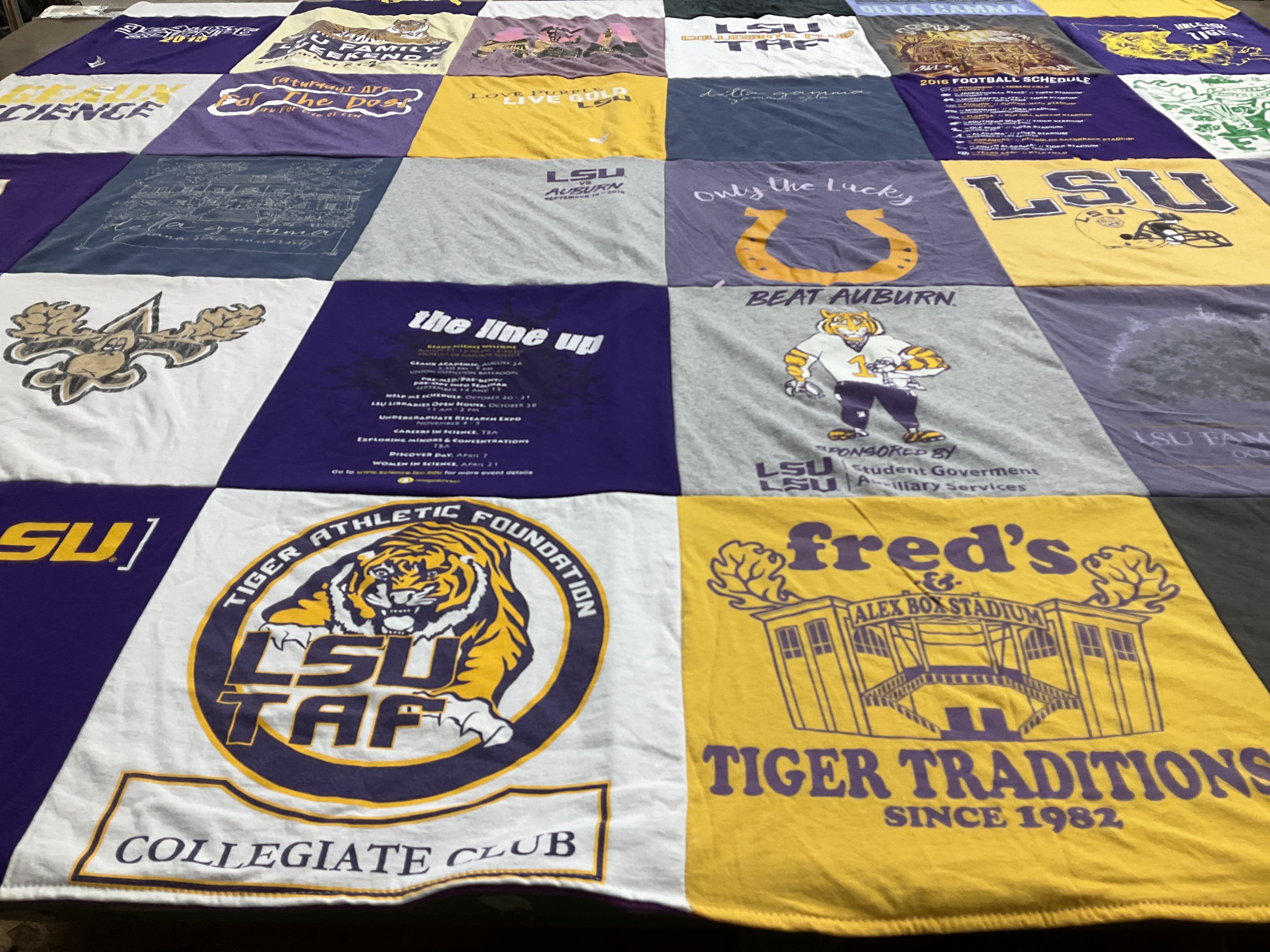 T-shirt quilt featuring lsu tigers by Emily from OH