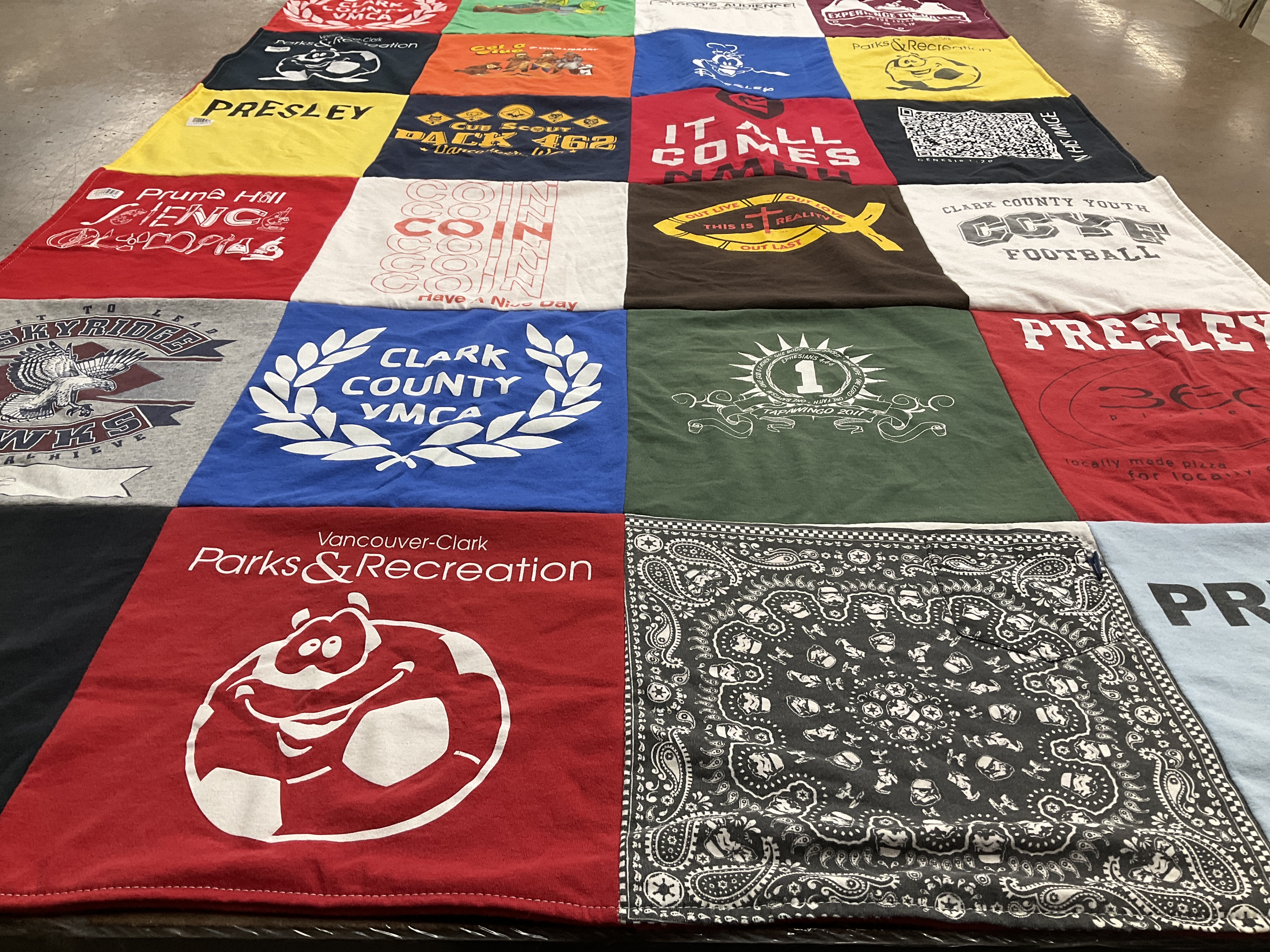 T-shirt quilt featuring clark county youth football by Heather from IN