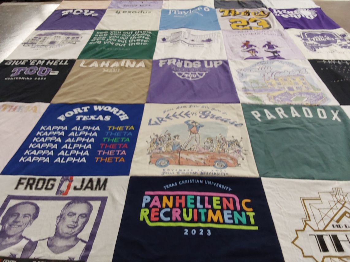 T-shirt quilt from texas christian university by Tracy from OK