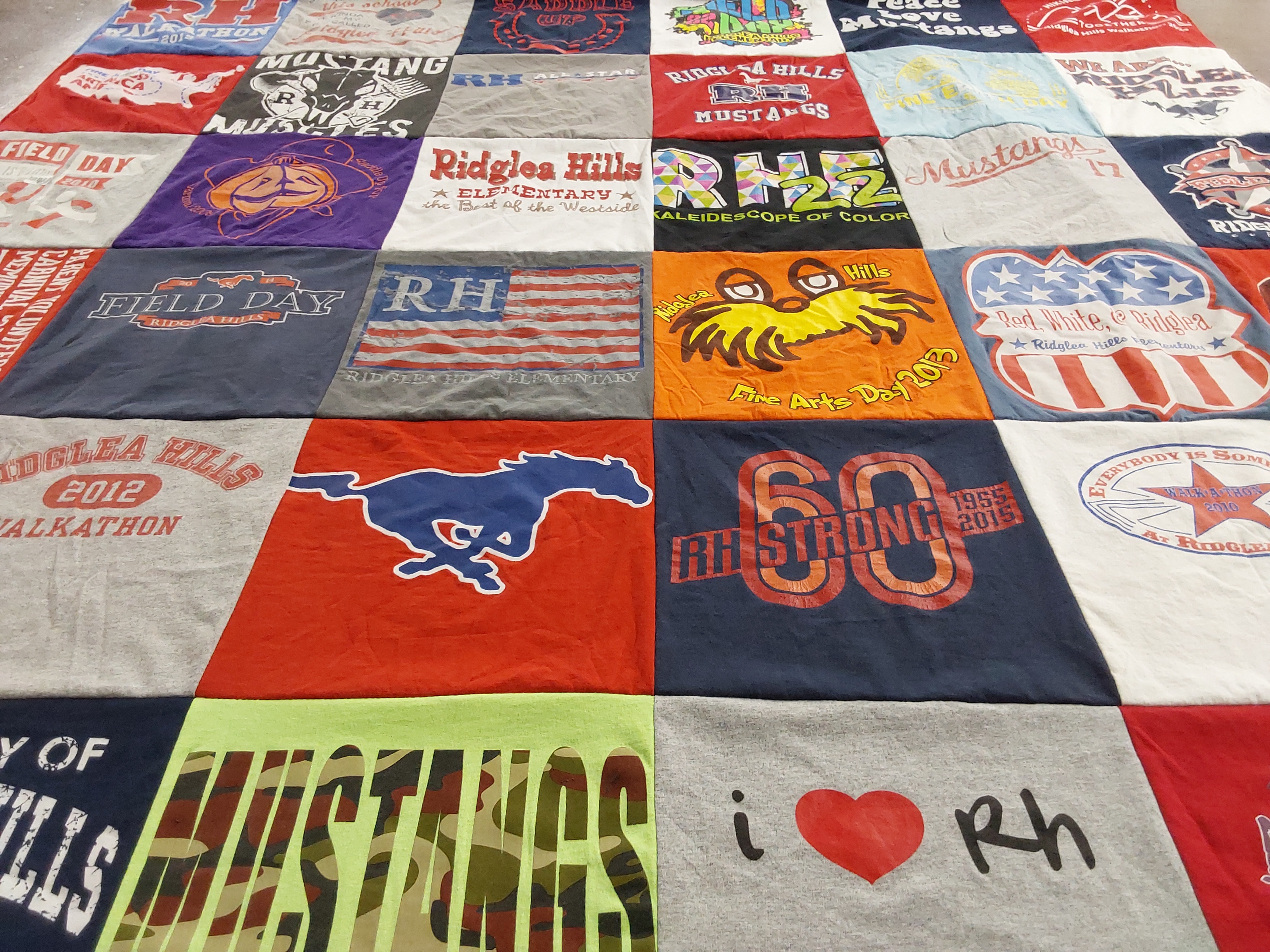 T-shirt quilt featuring mustangs by Michelle from TX