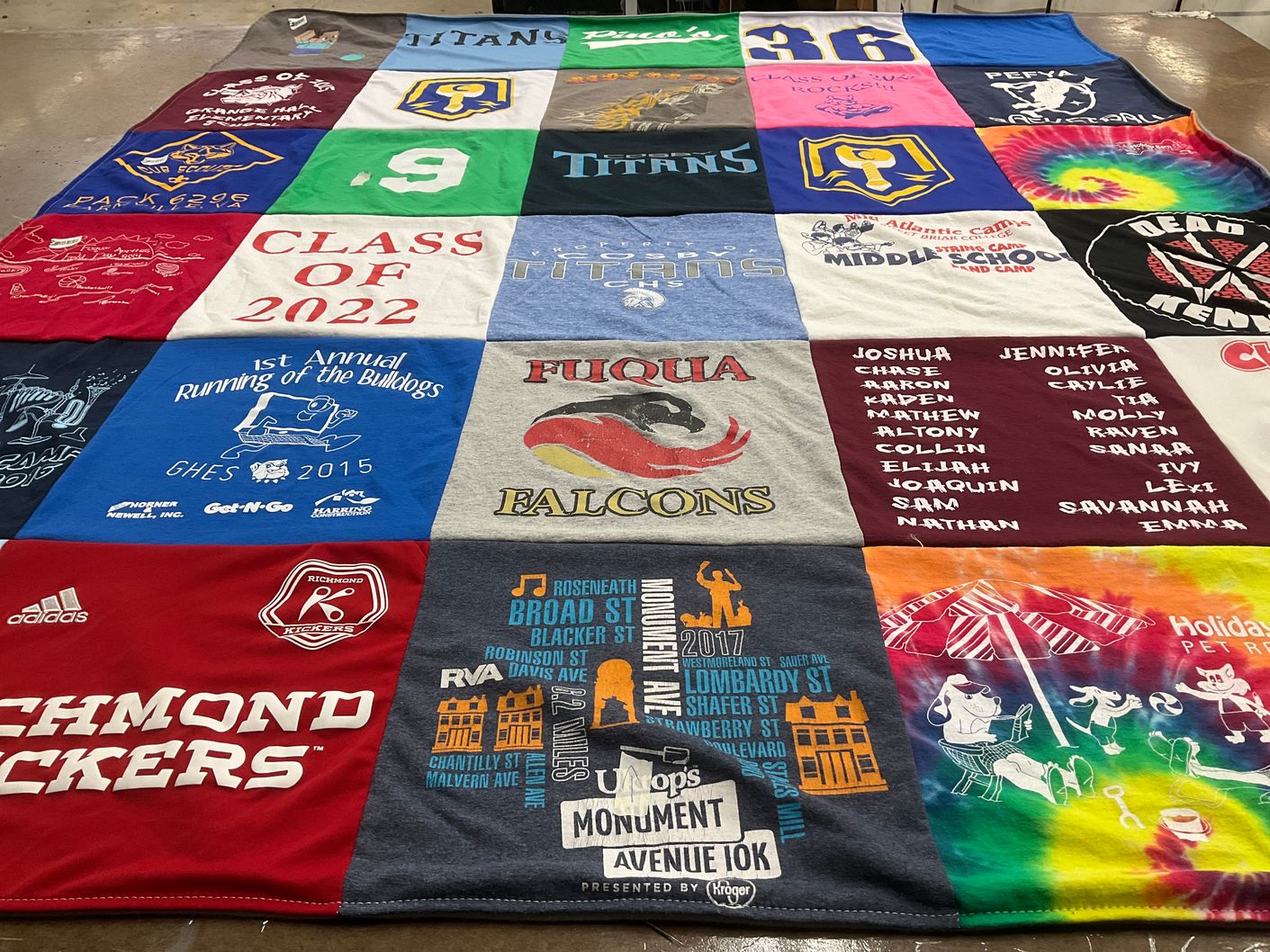T-shirt quilt featuring richmond kickers by Karen from VA