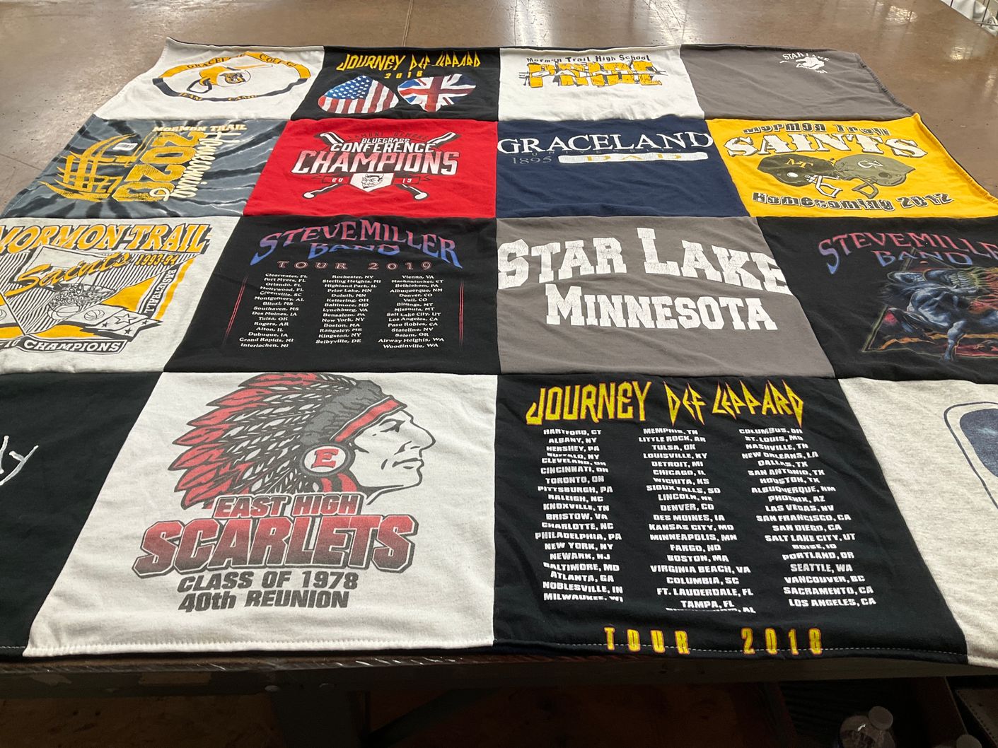 T-shirt quilt featuring east high school scarlets by Karen from IA