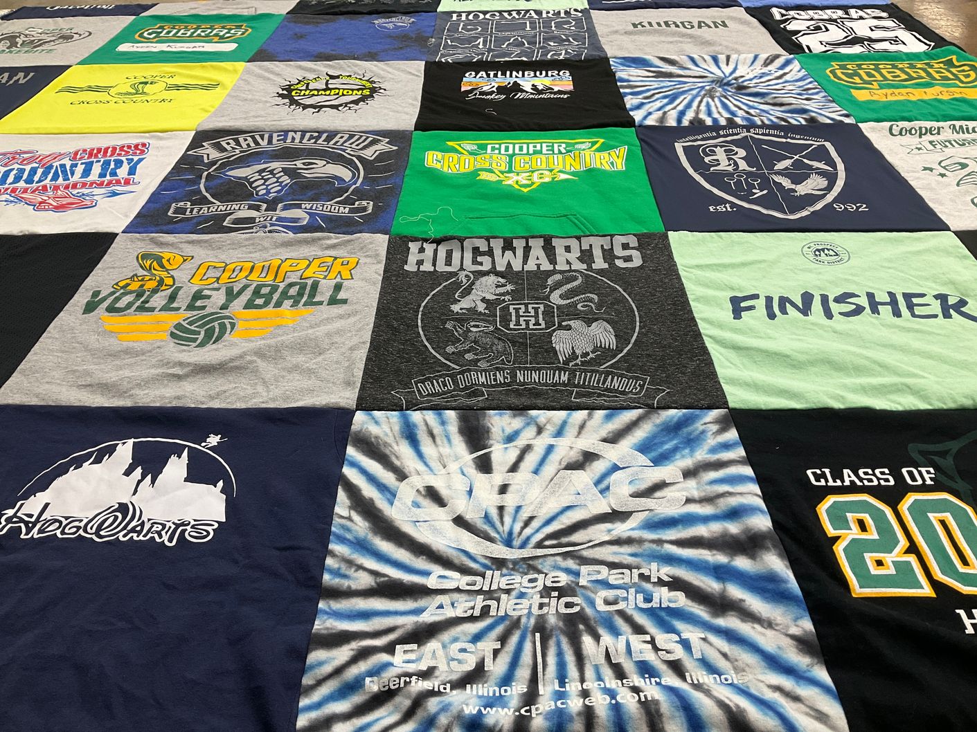 T-shirt quilt featuring gobras by Lisa from IL