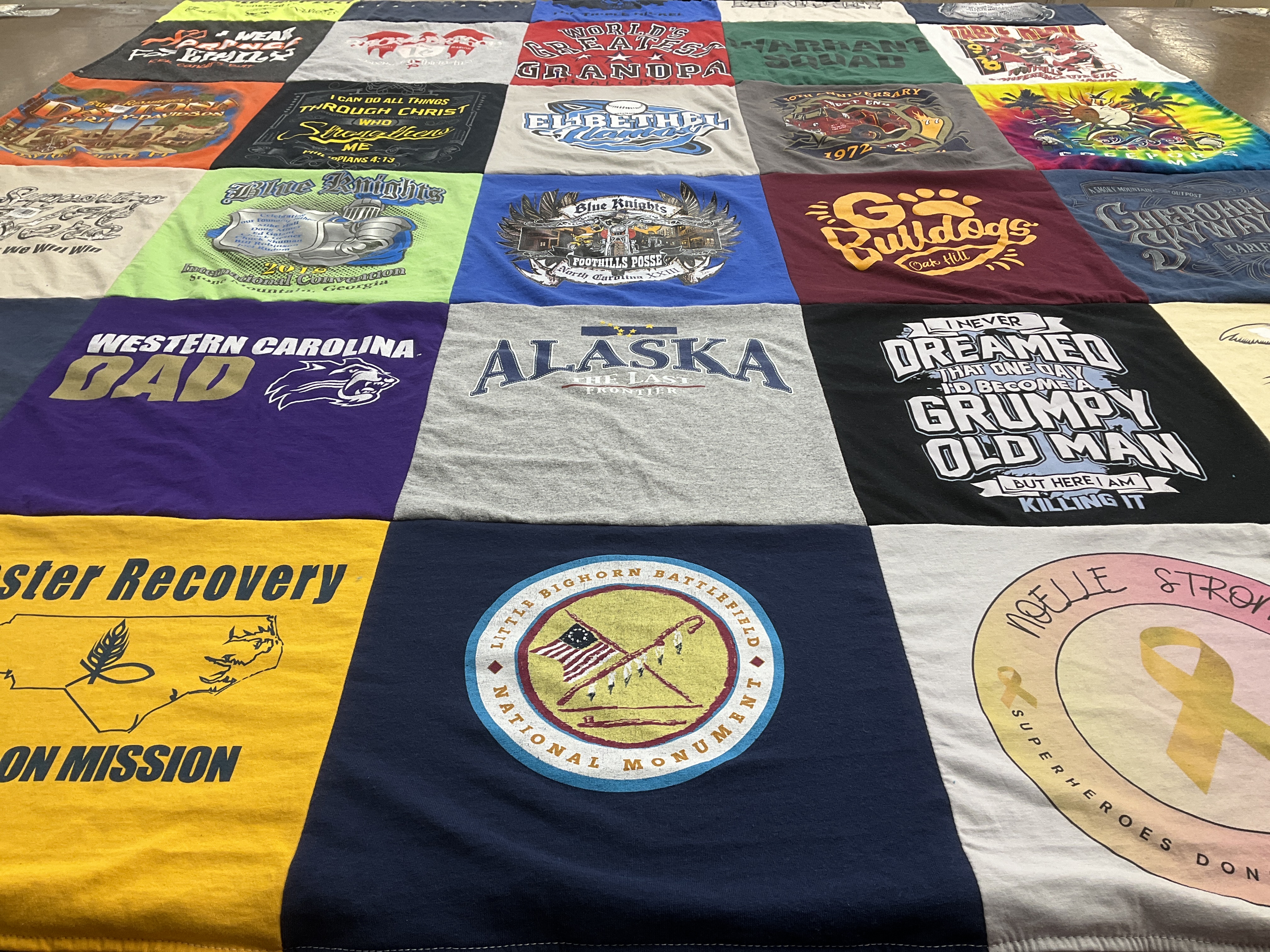 T-shirt quilt featuring bulldogs by Barbara from NC