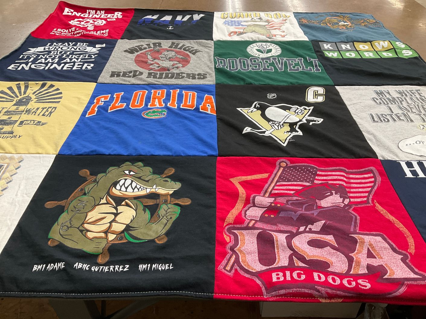 T-shirt quilt featuring pittsburgh penguins, florida gators by Leslie from FL