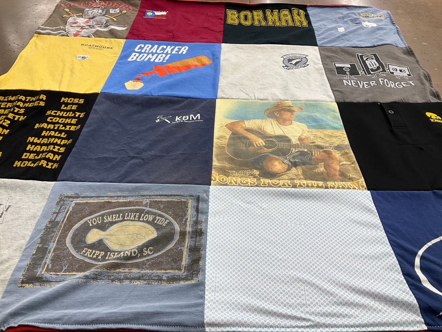 T-shirt quilt with music, beach themes by michelle from TN
