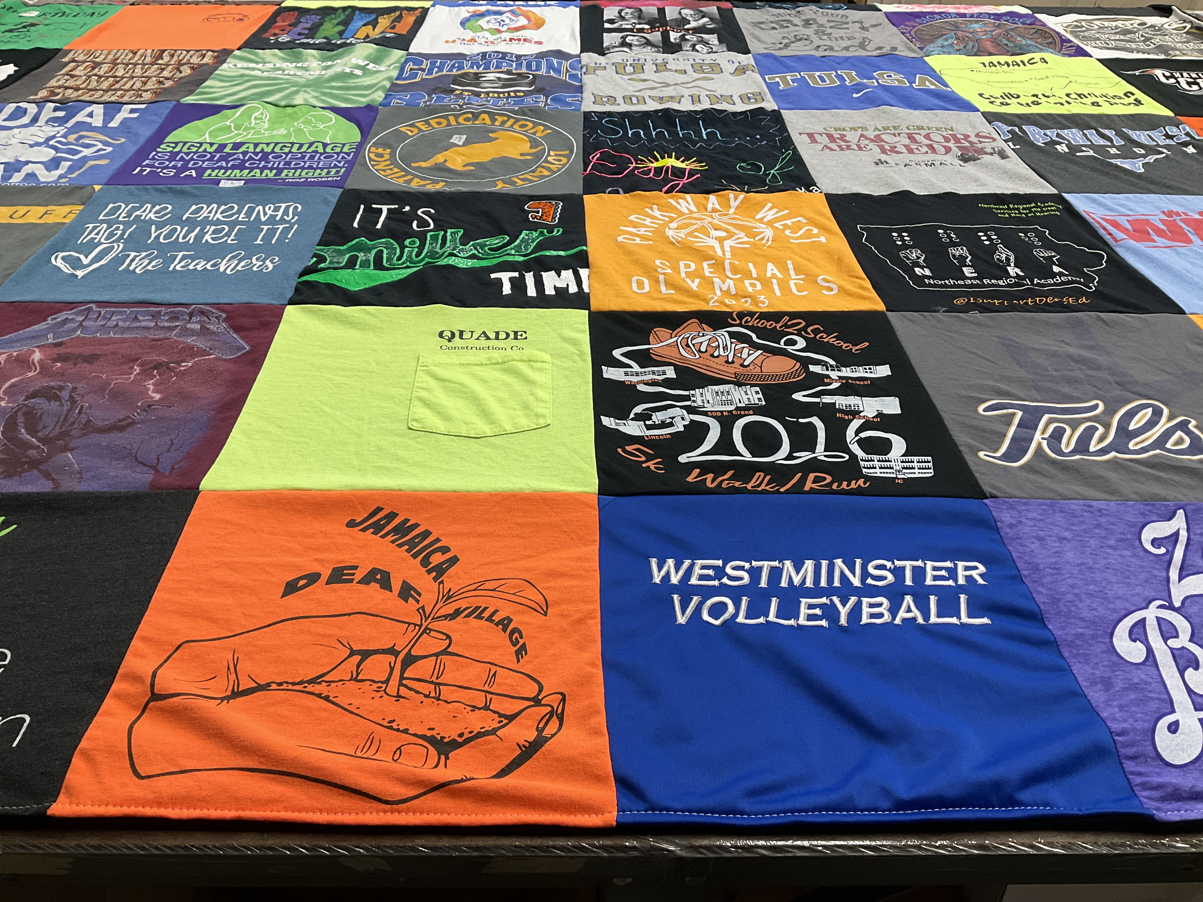 T-shirt quilt featuring parkway west special olympics by Jessica from TX