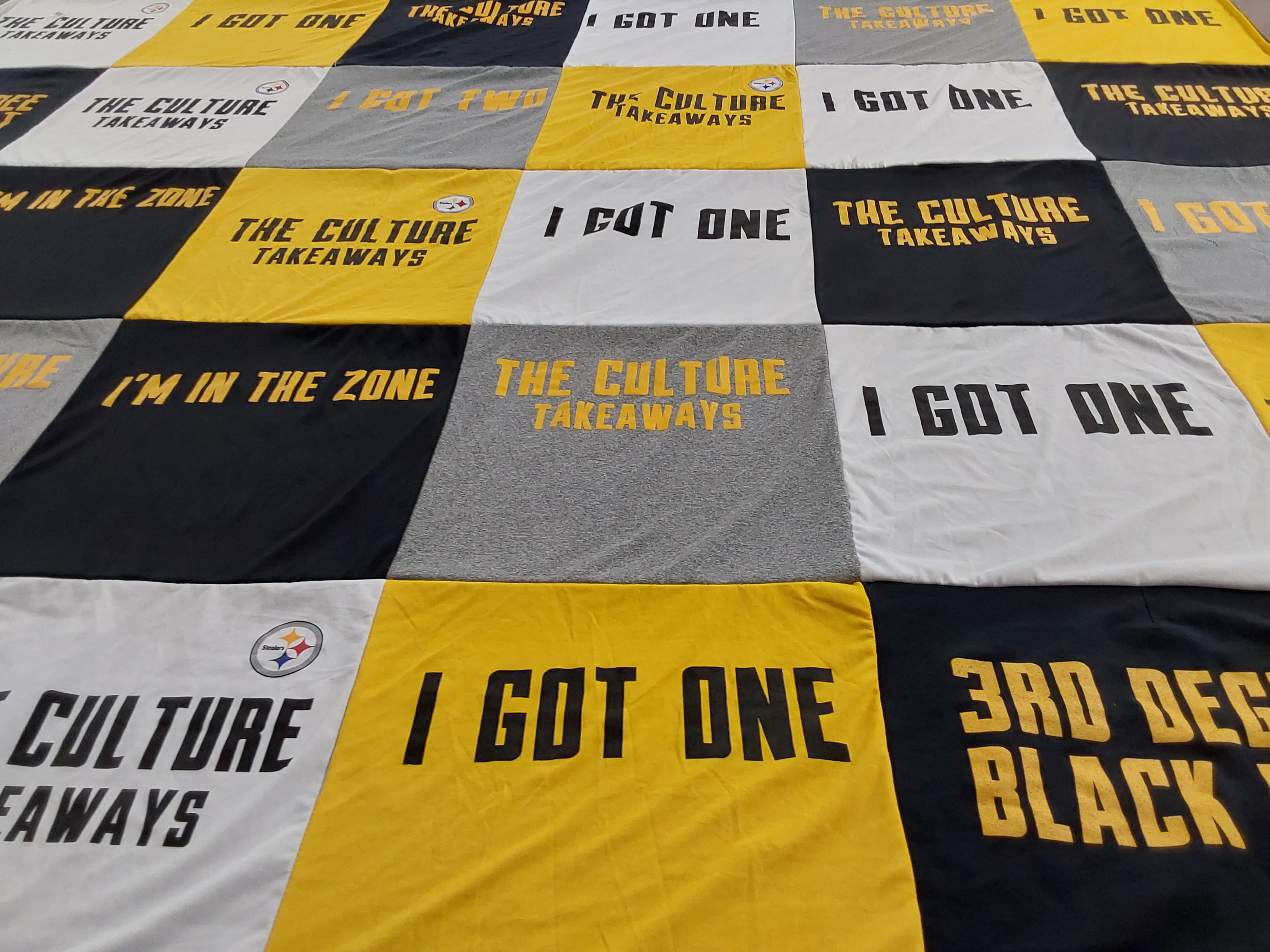 T-shirt quilt featuring pittsburgh steelers by Angela from PA