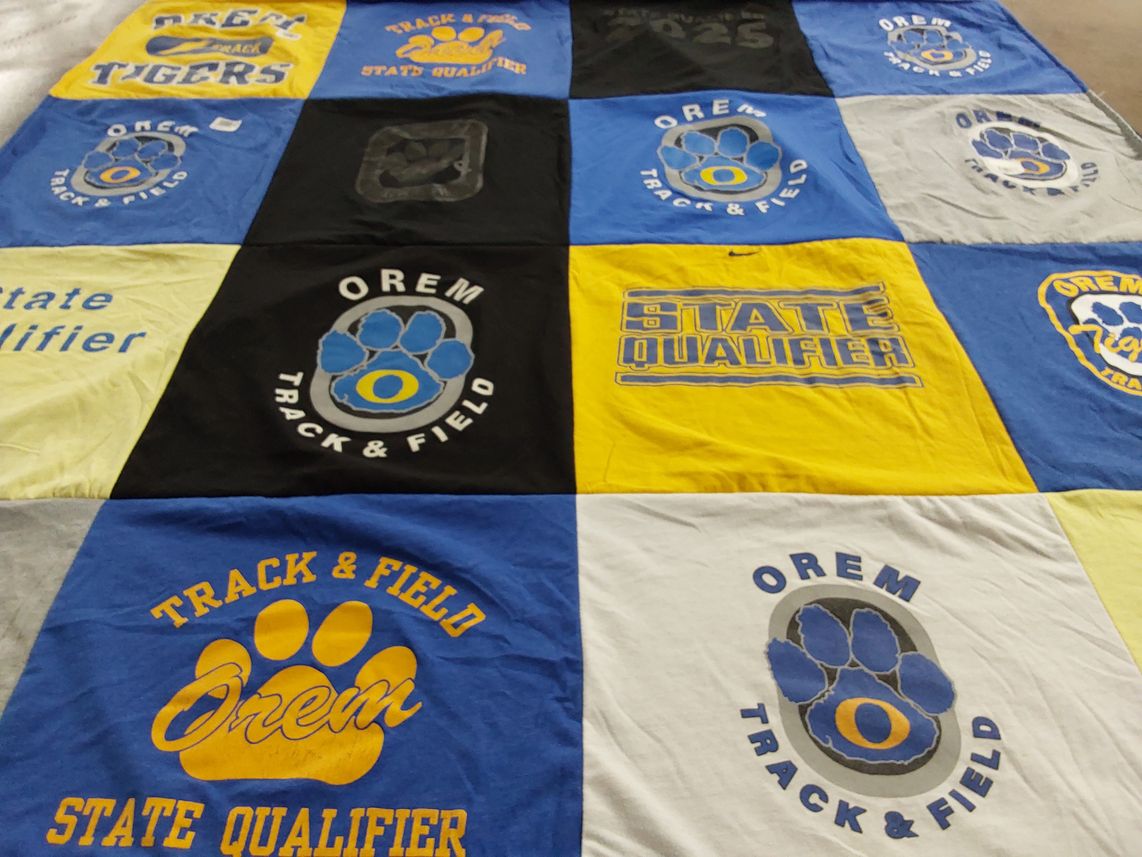 T-shirt quilt featuring orem tigers by Michael from UT