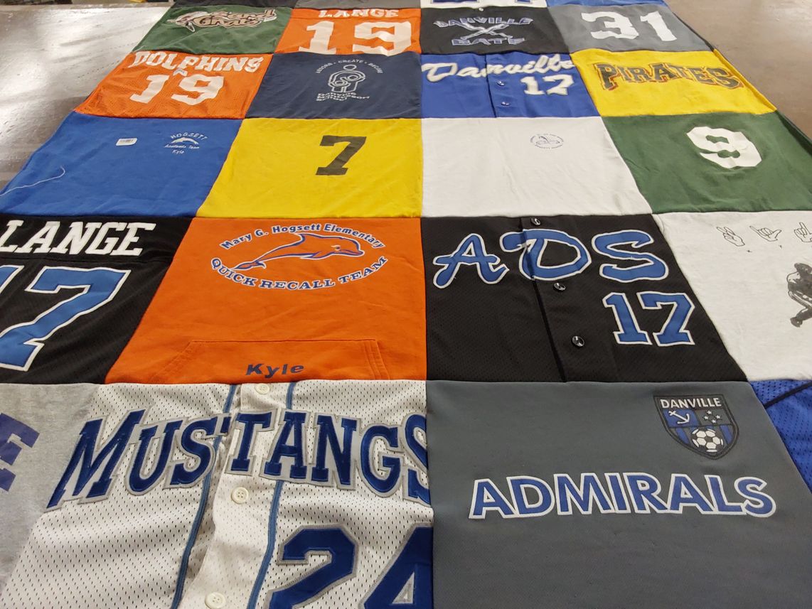 T-shirt quilt featuring danville mustangs, danville admirals by Amy from FL
