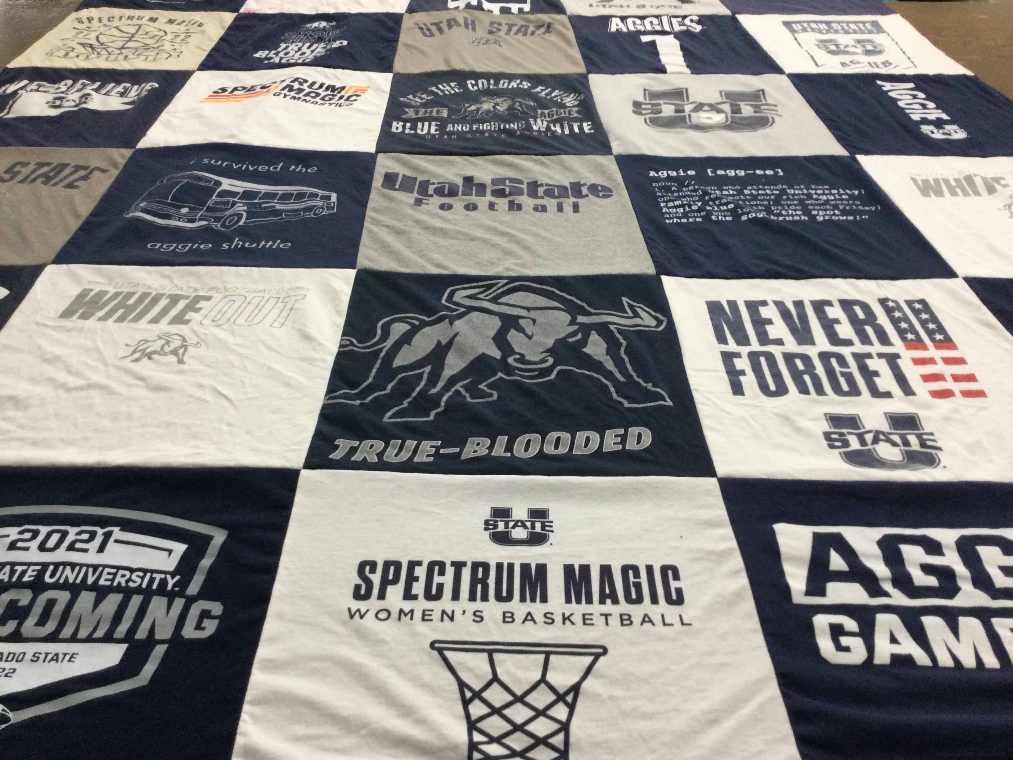 T-shirt quilt featuring utah state aggies by Dylan from UT