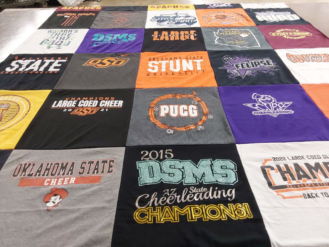T-shirt quilt from oklahoma state university by Bania from AZ
