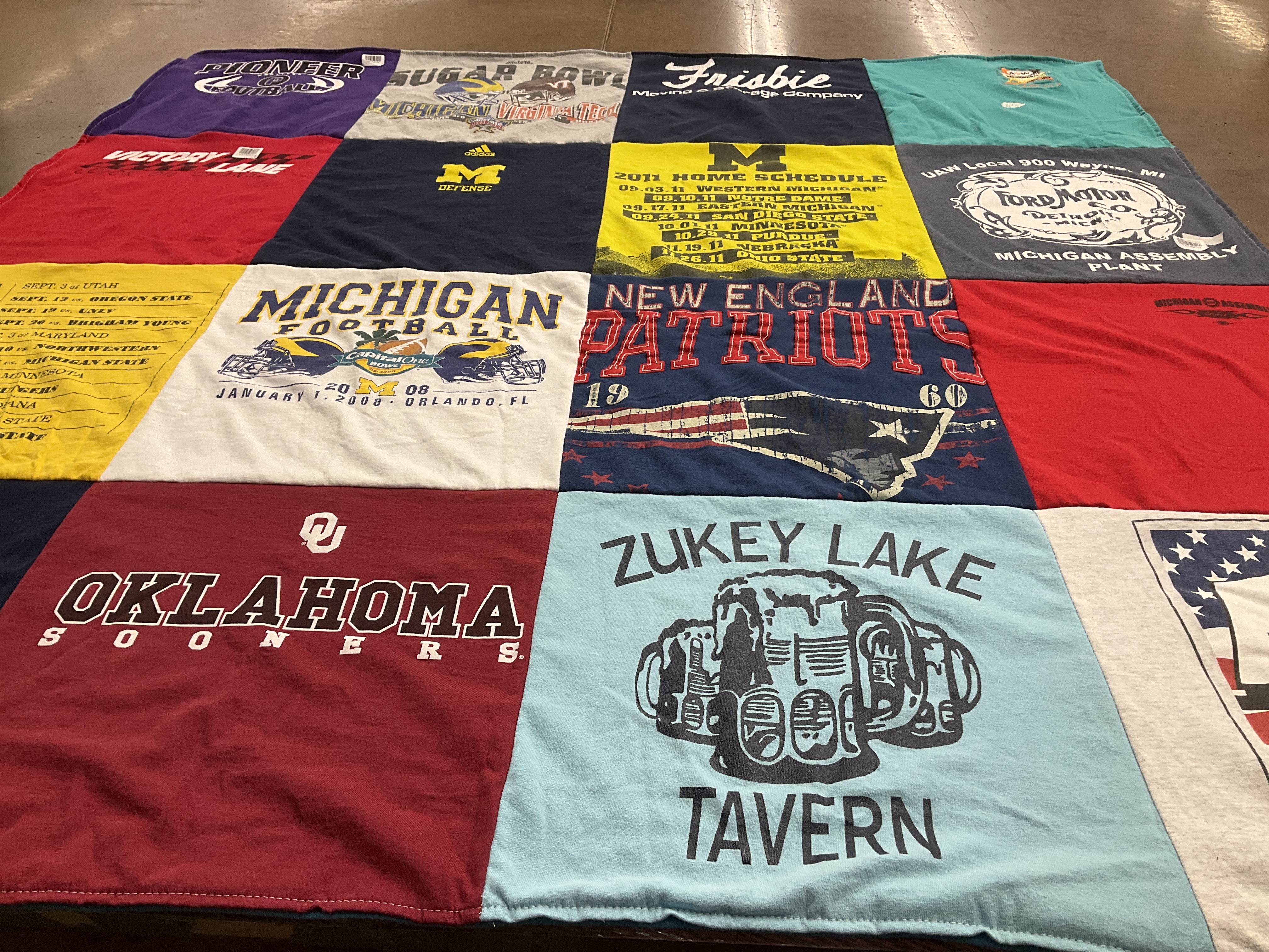 T-shirt quilt featuring new england patriots by Karen from AZ
