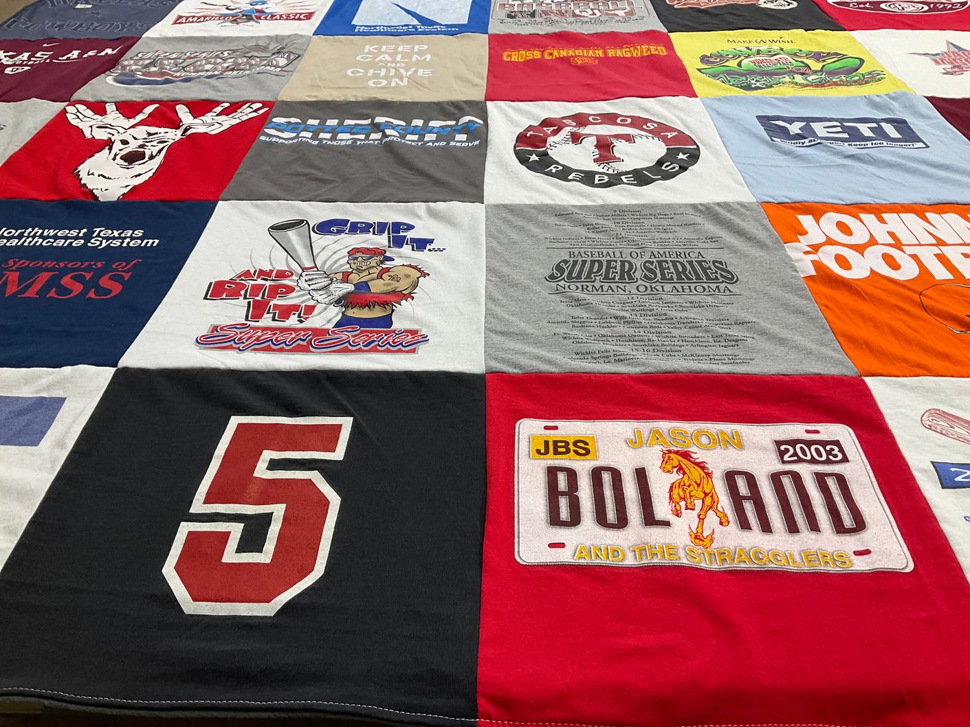 T-shirt quilt from tacosa rebels by Cynthia from TX
