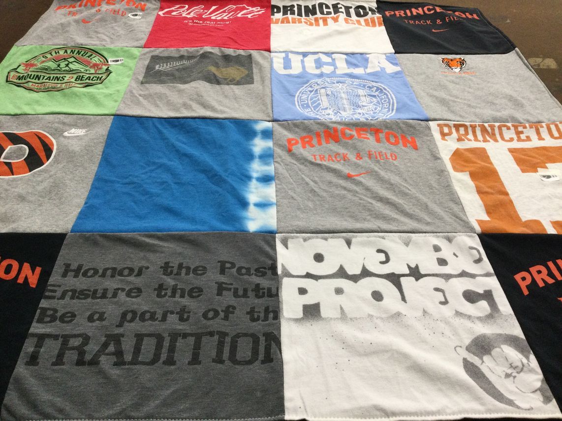 T-shirt quilt featuring princeton university track and field by Lauren from CO