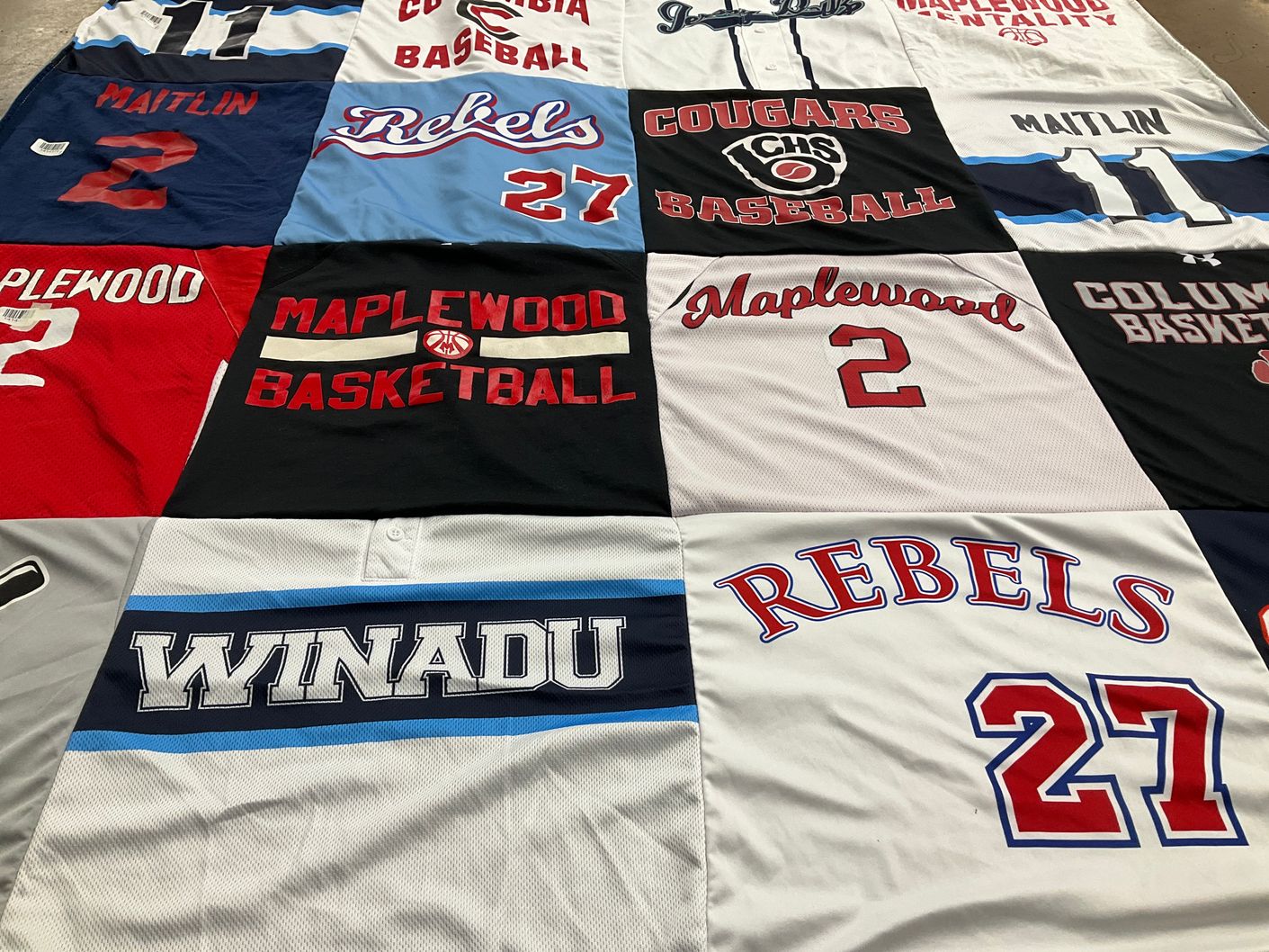 T-shirt quilt featuring cougars, rebels by Kimberly from NJ