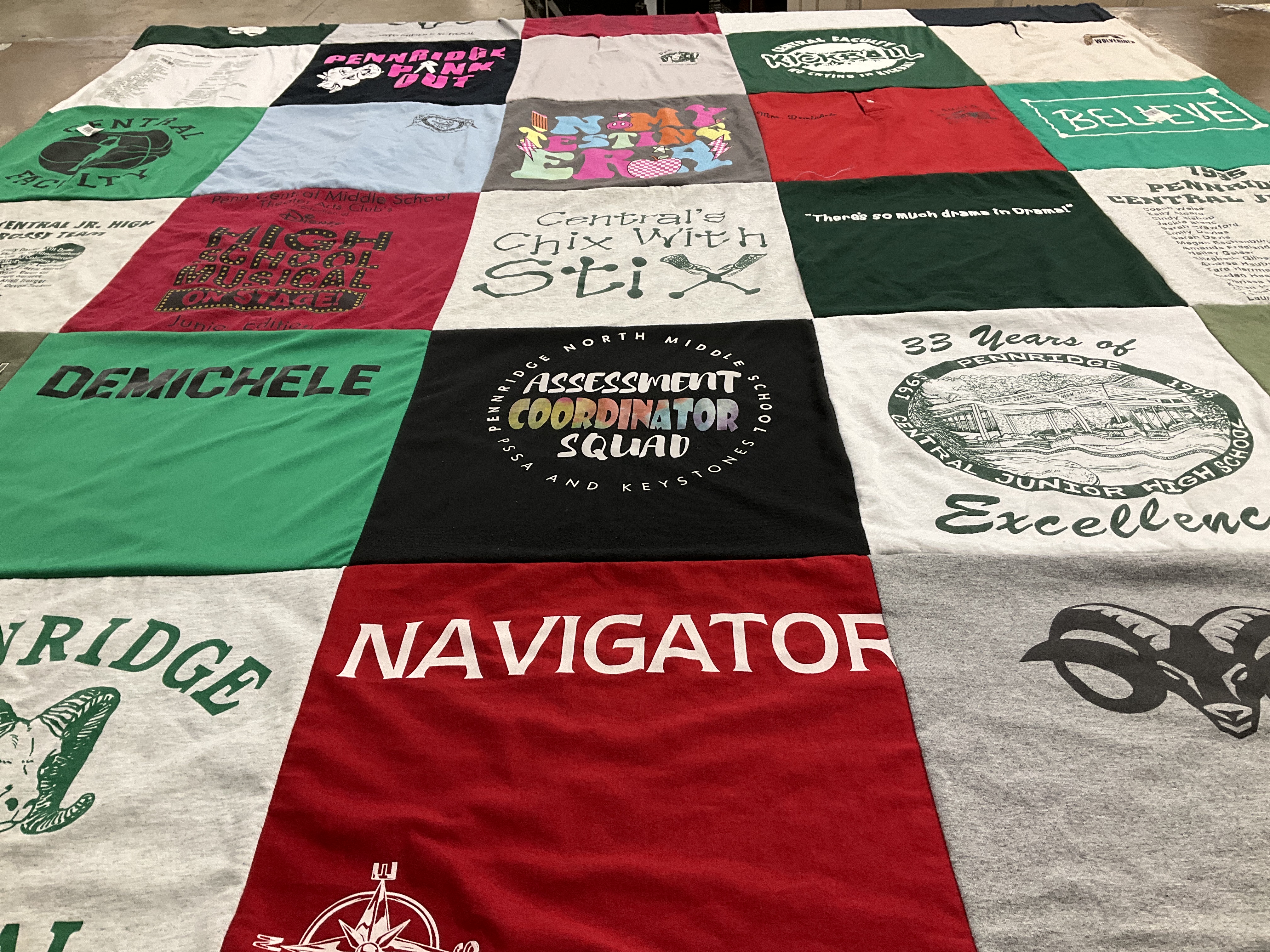 T-shirt quilt from penndridge high school, penndridge middle school by Stacey from PA