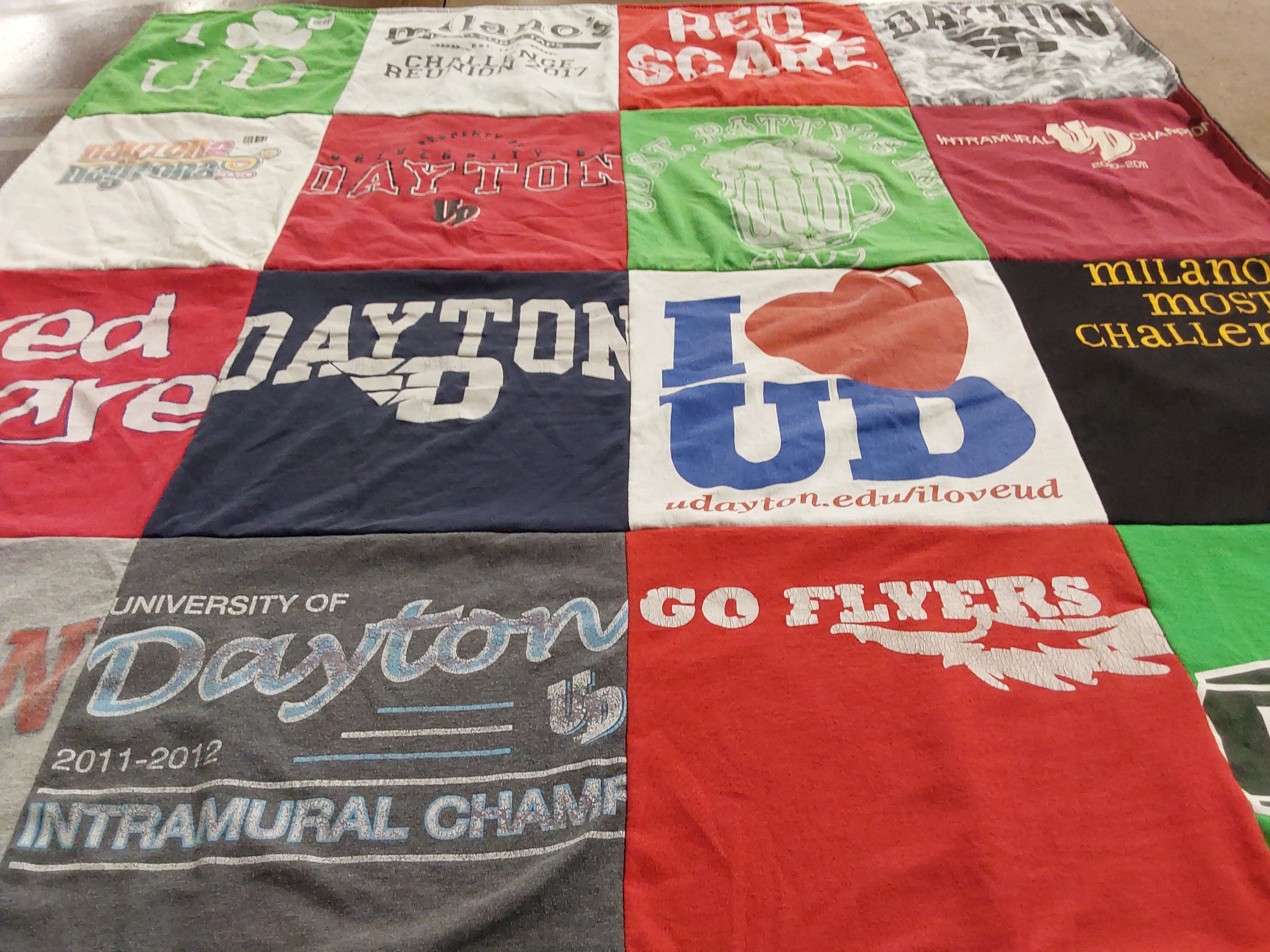 T-shirt quilt featuring dayton flyers by Kelly from TN