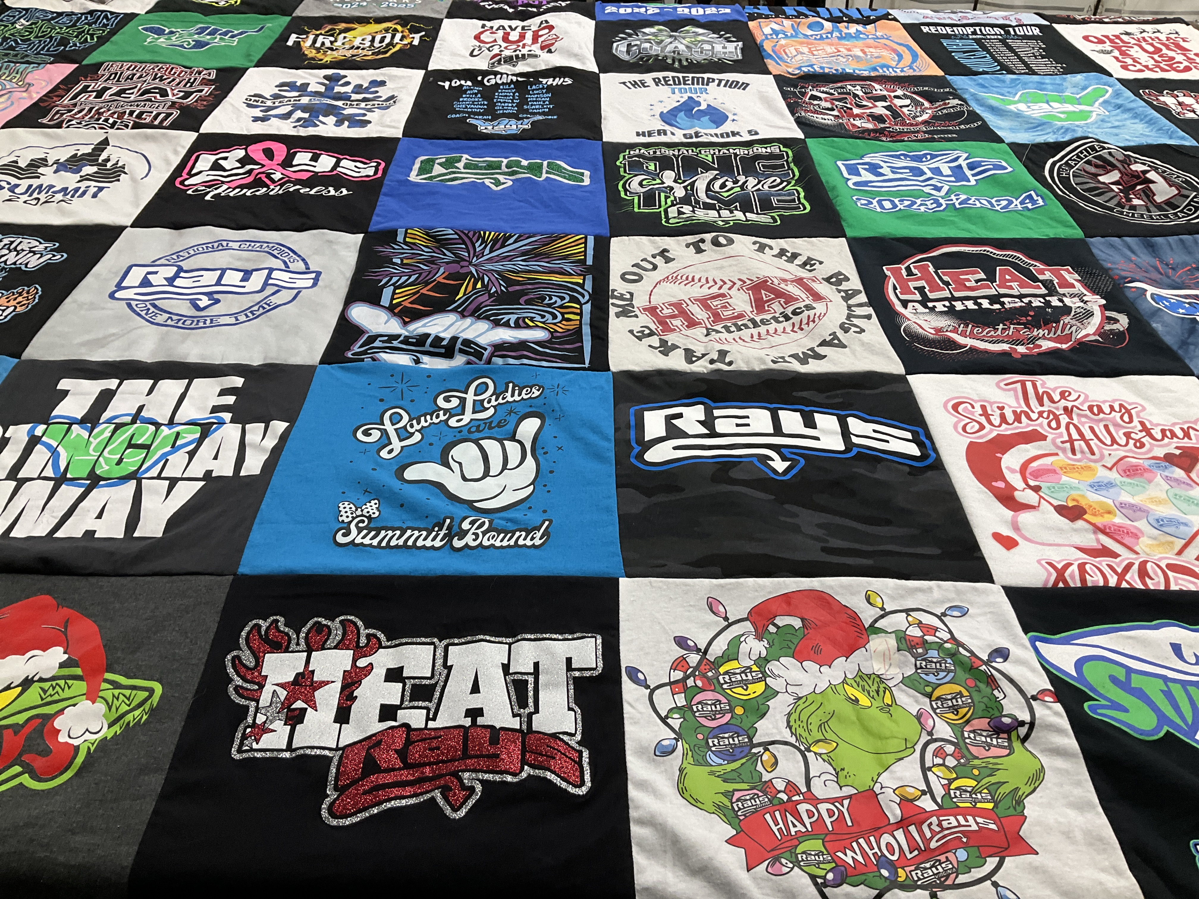 T-shirt quilt featuring rays by Theresa from WI