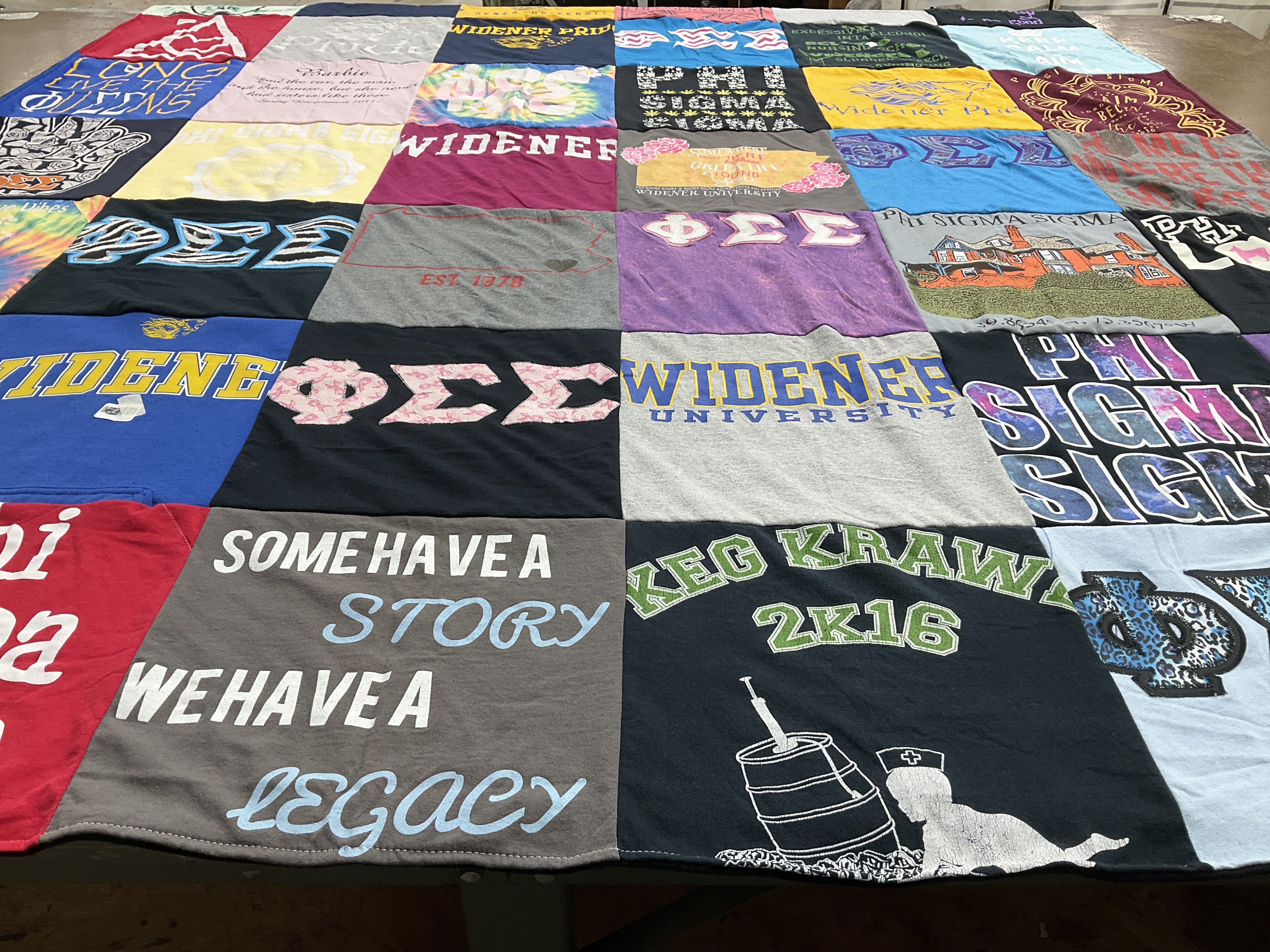 T-shirt quilt from widener university by Andie from MS