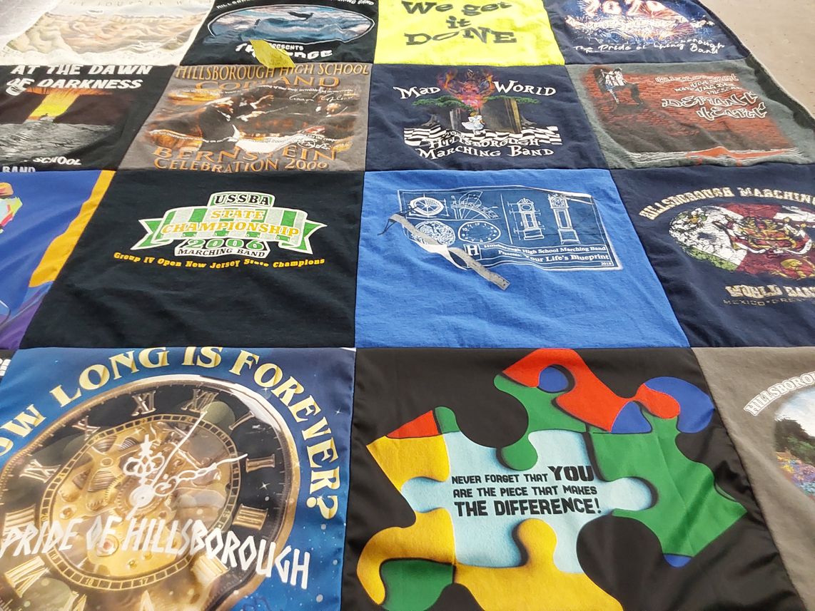T-shirt quilt featuring hillsborough high school marching band by Peter from NJ