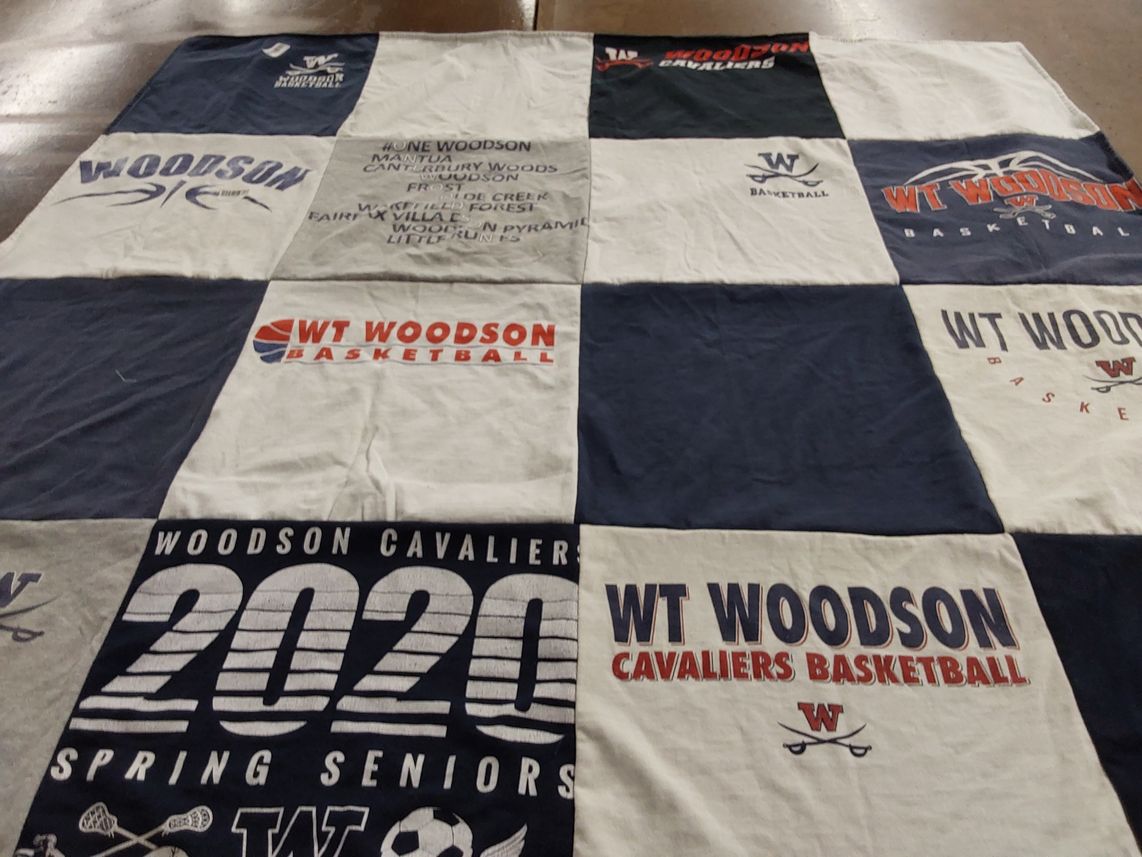 T-shirt quilt featuring wt woodson cavaliers basketball by Zachary from VA