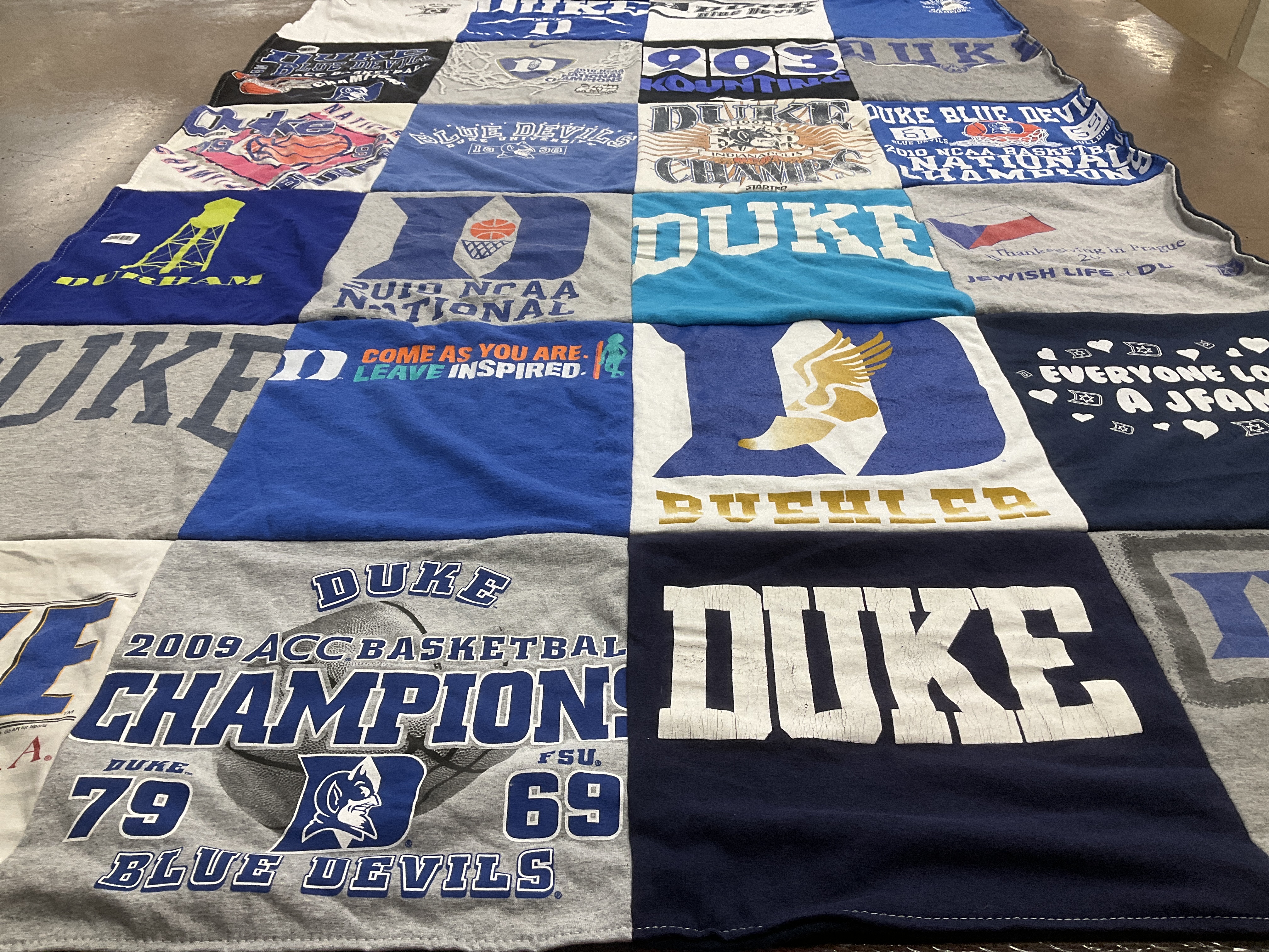 T-shirt quilt featuring duke blue devils by Carol from NY