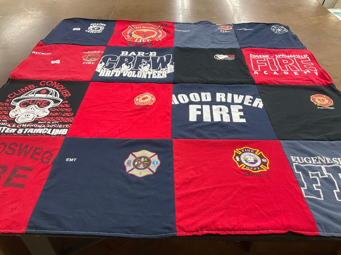 T-shirt quilt from eugene-springfield fire academy by Amber from OR