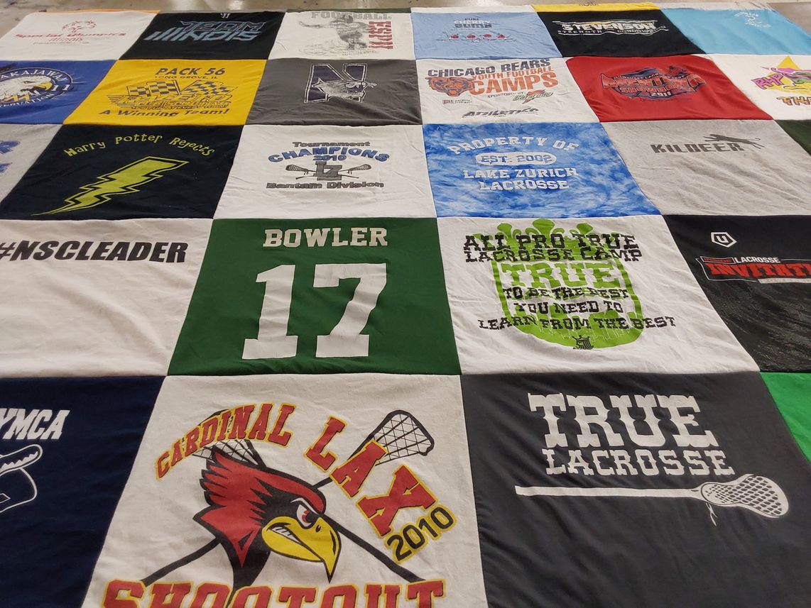 T-shirt quilt featuring lake zurich flames football by Leigh from IL