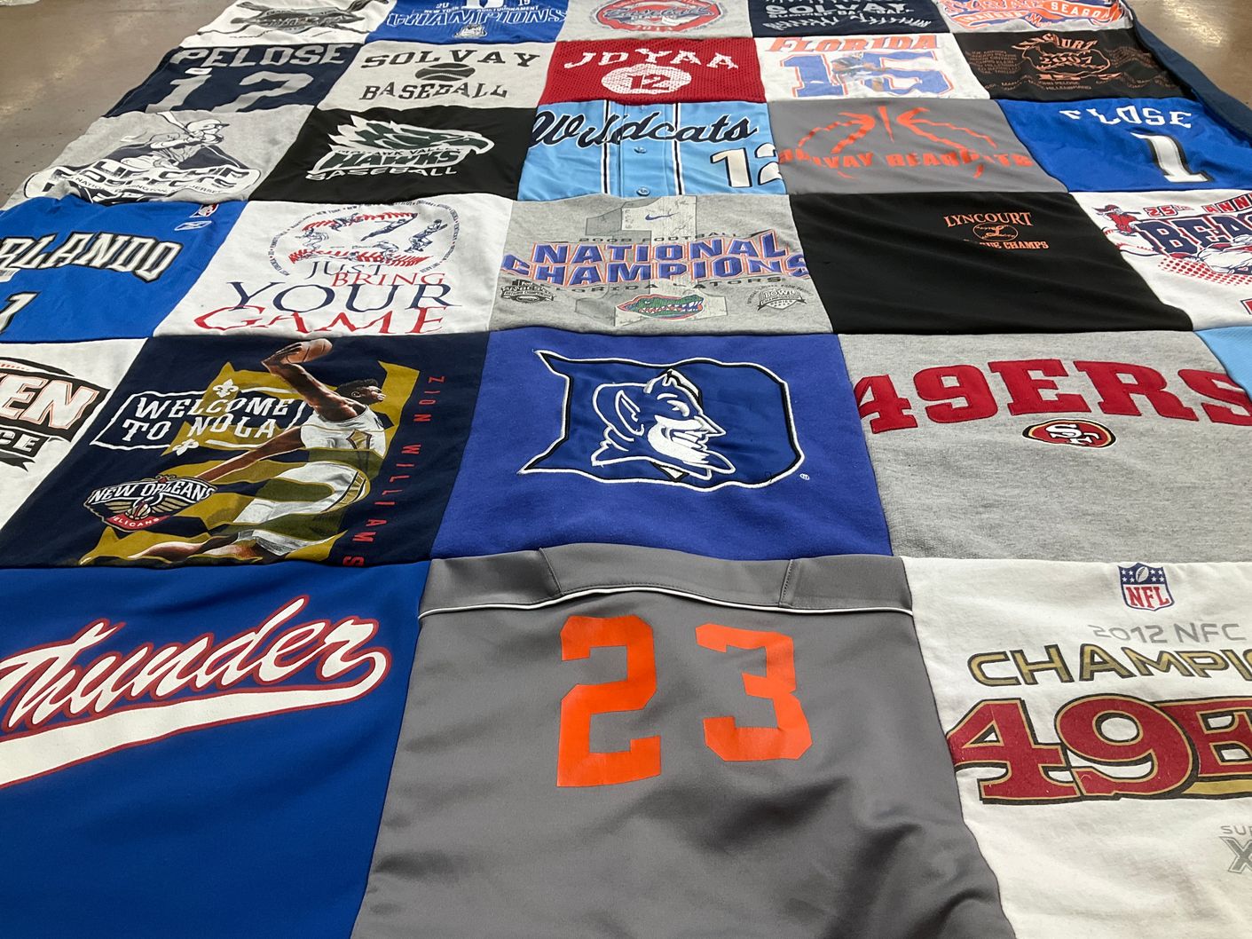T-shirt quilt featuring 49ers, solvay beach by Tracy from NY