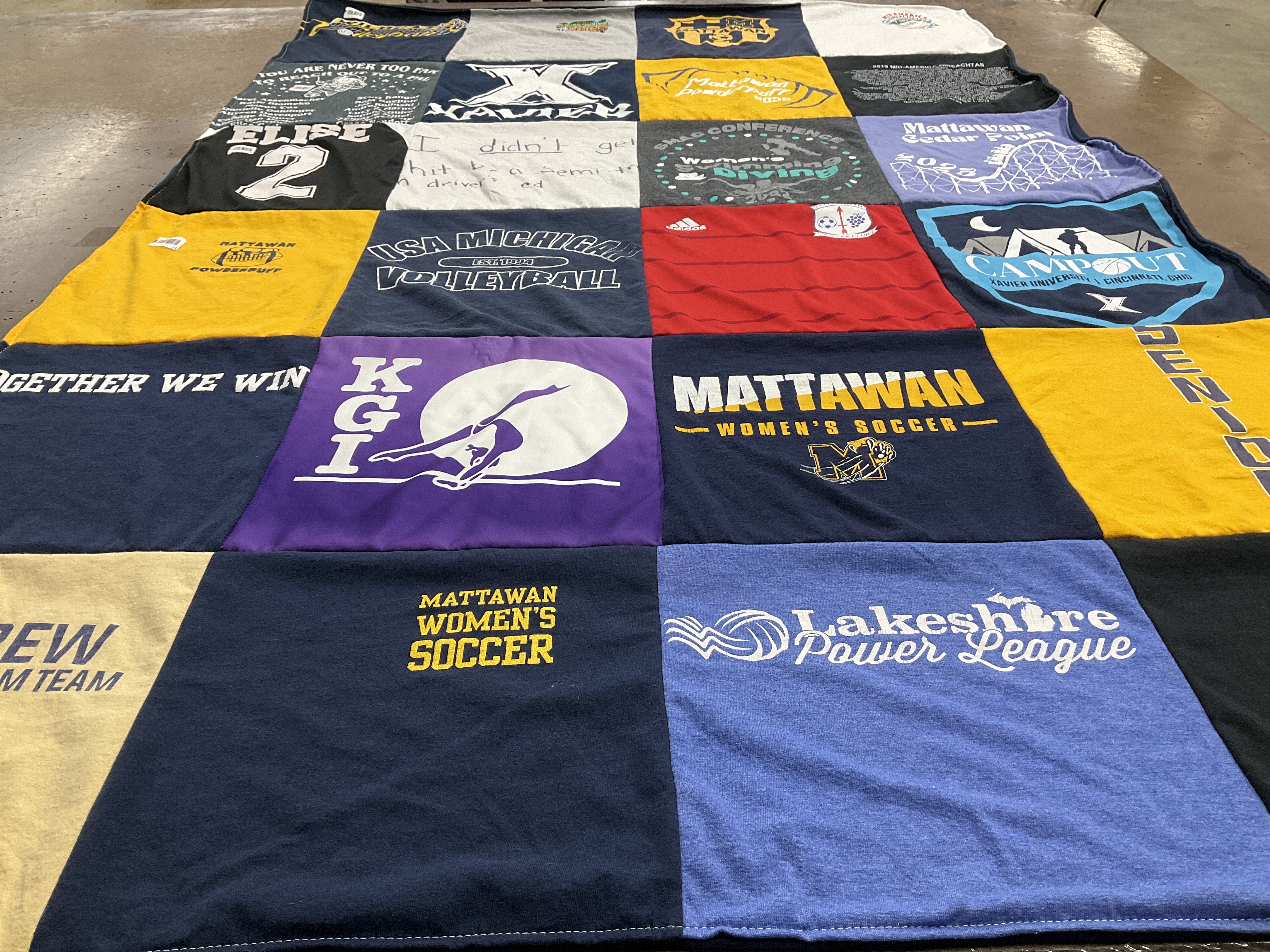 T-shirt quilt featuring mattawan women's soccer by Jan from MI
