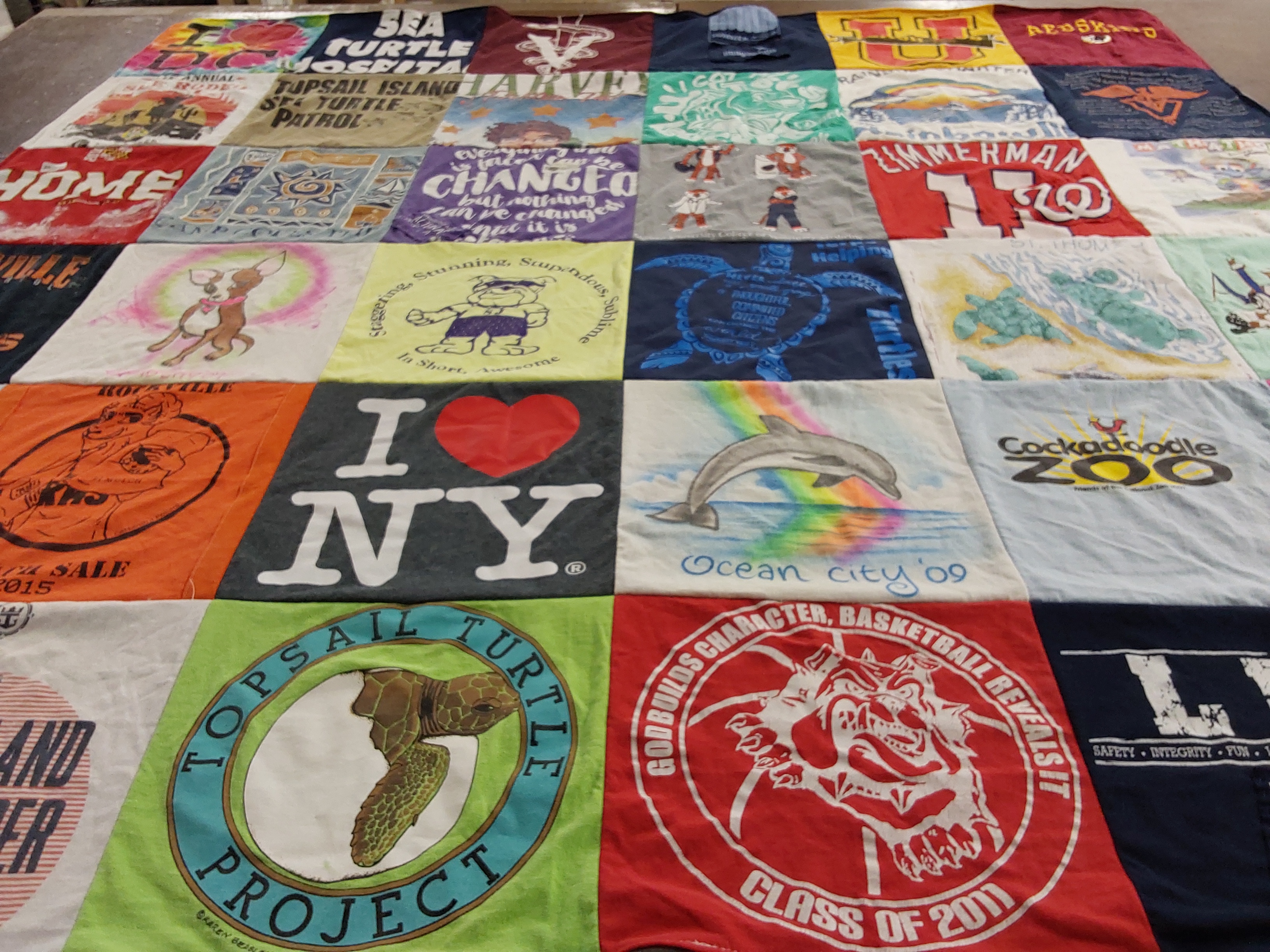T-shirt quilt from university of virginia, university of north carolina by Katie from VA