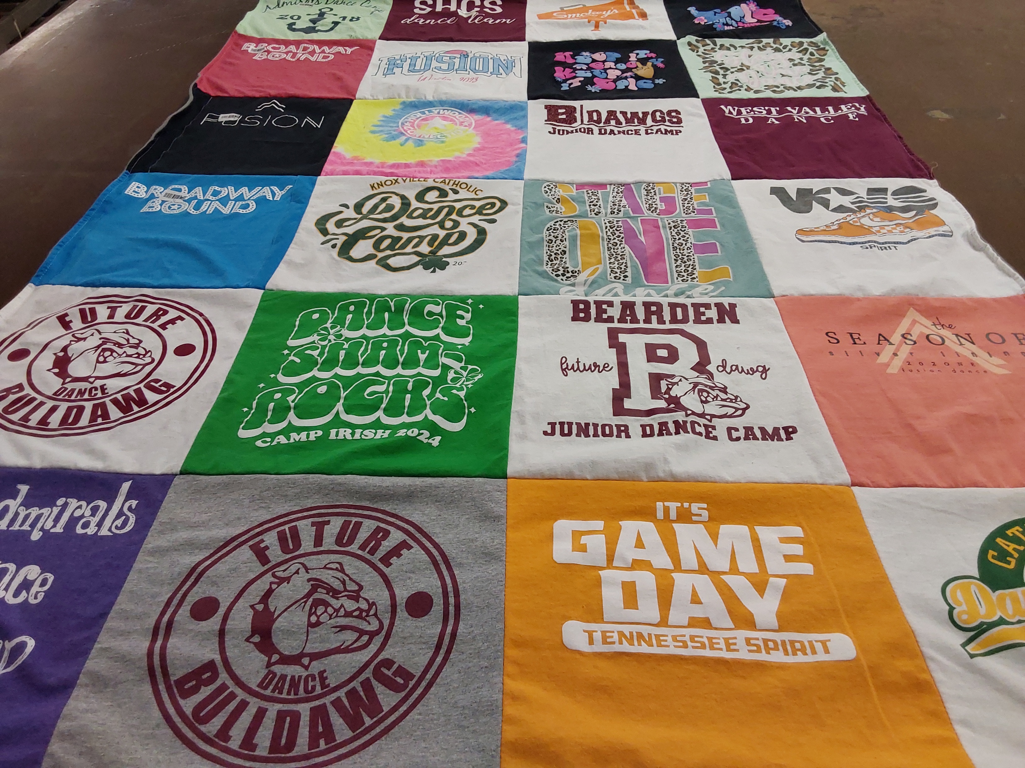 T-shirt quilt featuring bearden junior dance camp by Lauren from TN