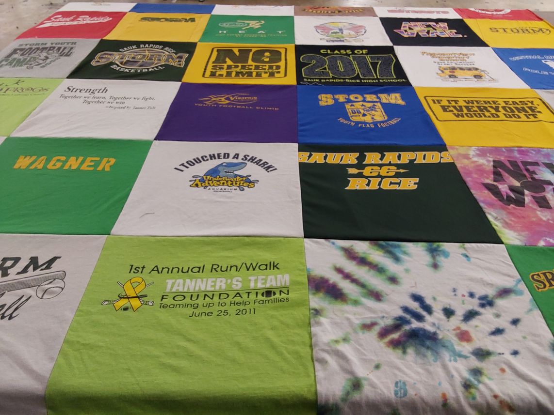 T-shirt quilt featuring sauk rapids-rice football, storm youth football by Londa from MN