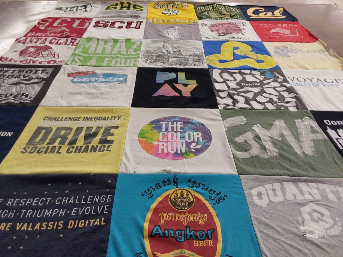 T-shirt quilt from california university, san jose state university by Joanne from MI
