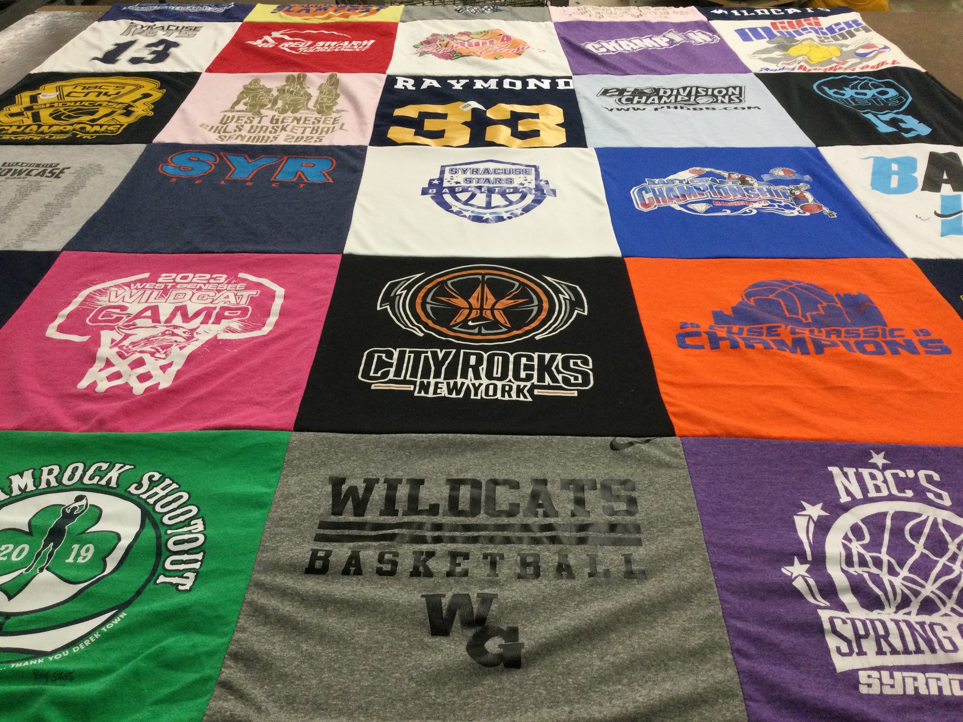 T-shirt quilt featuring wildcats basketball by Meg from NY