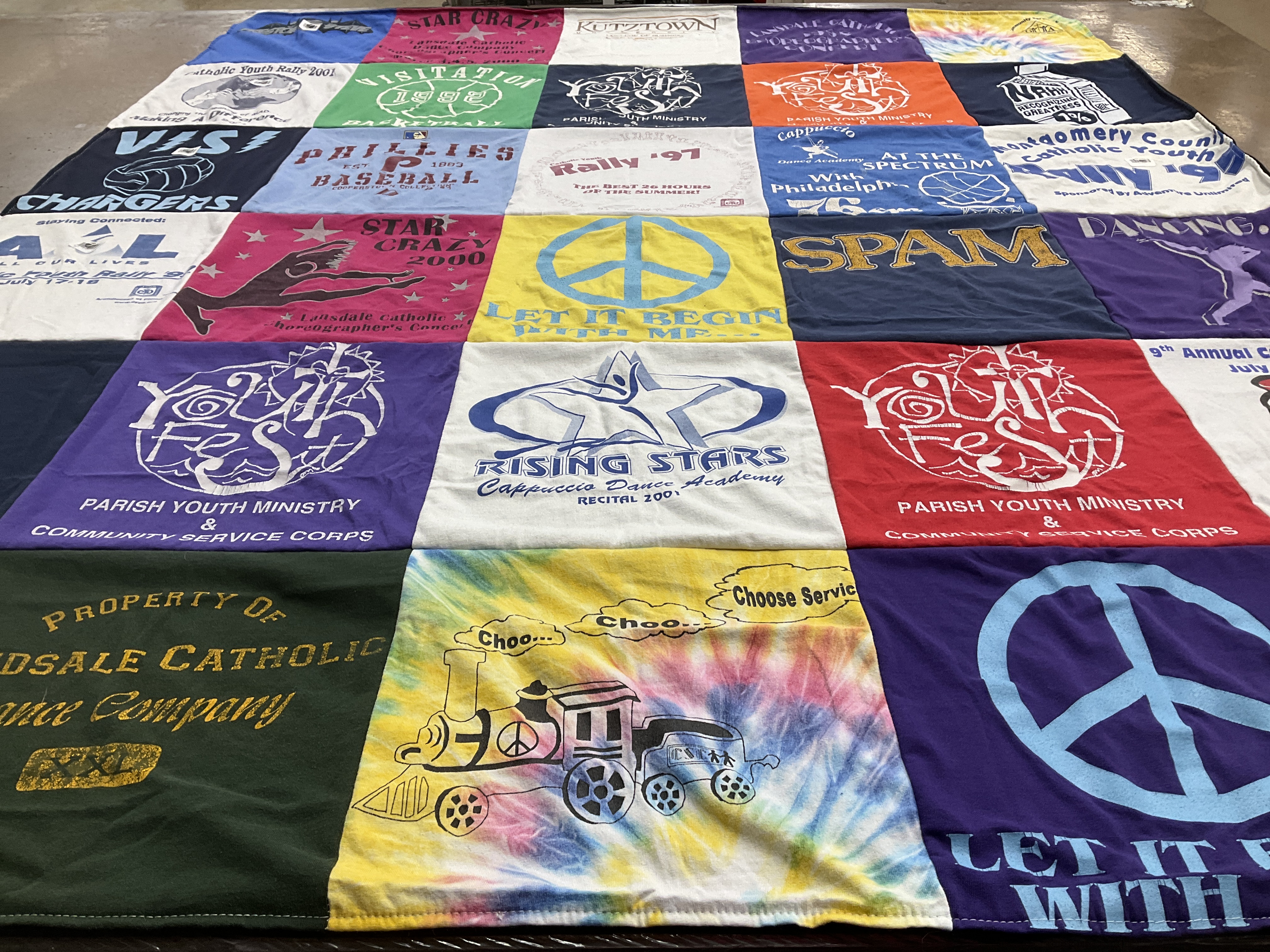 T-shirt quilt featuring lansdale catholic high school baseball team by Molly from FL