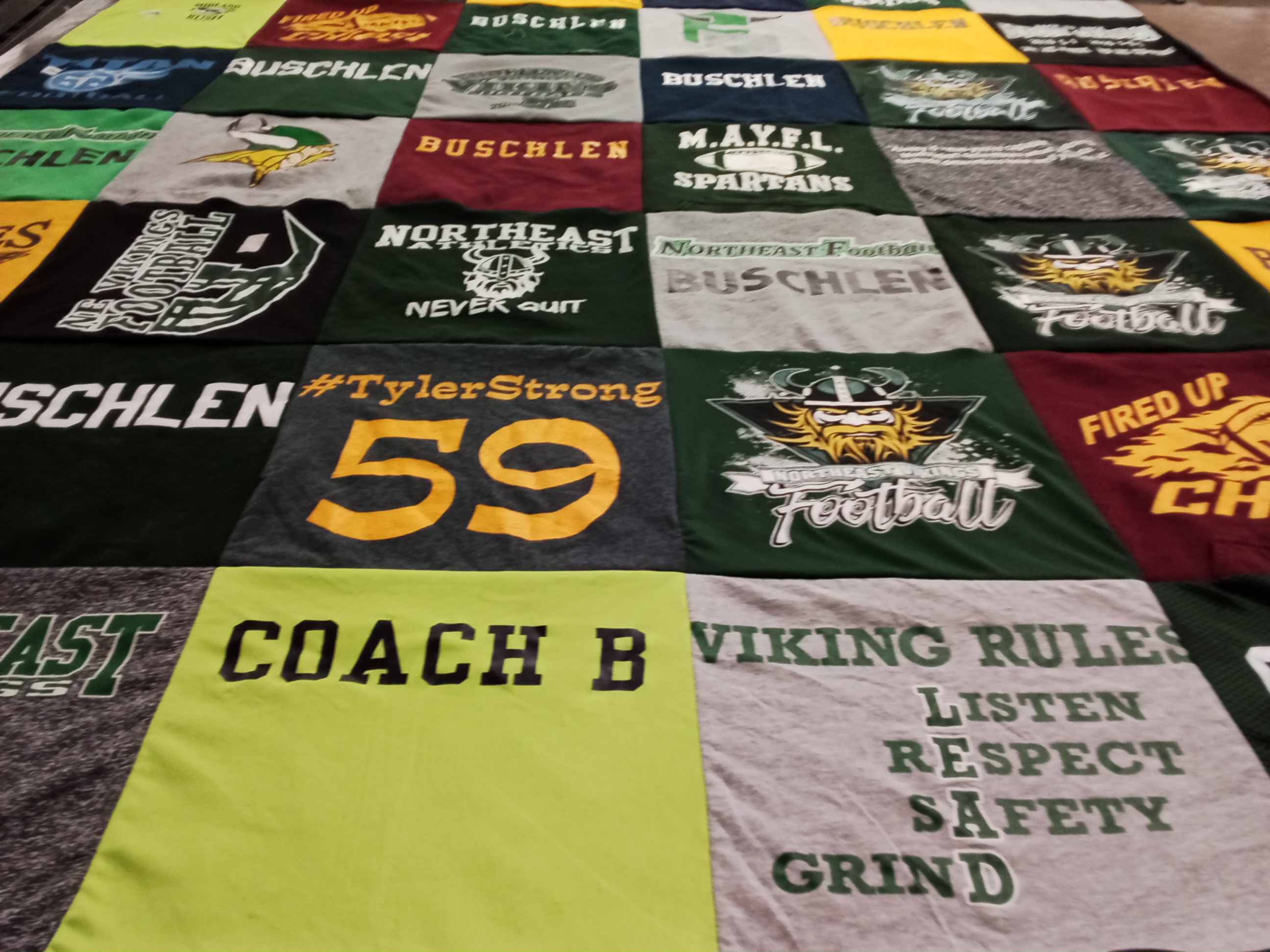 T-shirt quilt featuring spartans, northeast football by Amy from MI