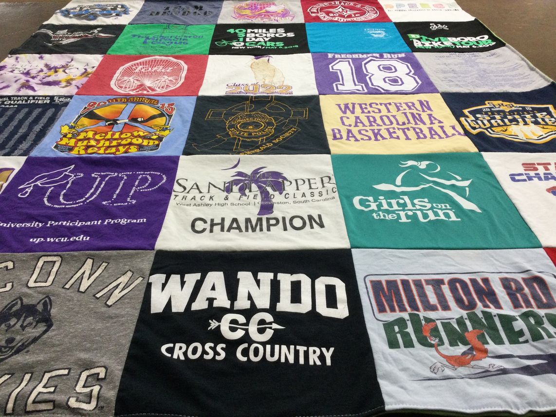 T-shirt quilt from western carolina university, west ashley high school by Will from SC