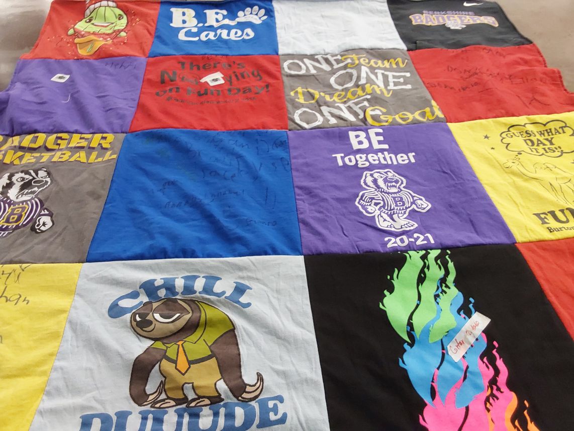 T-shirt quilt featuring burroughs high school basketball by Jennifer from OH