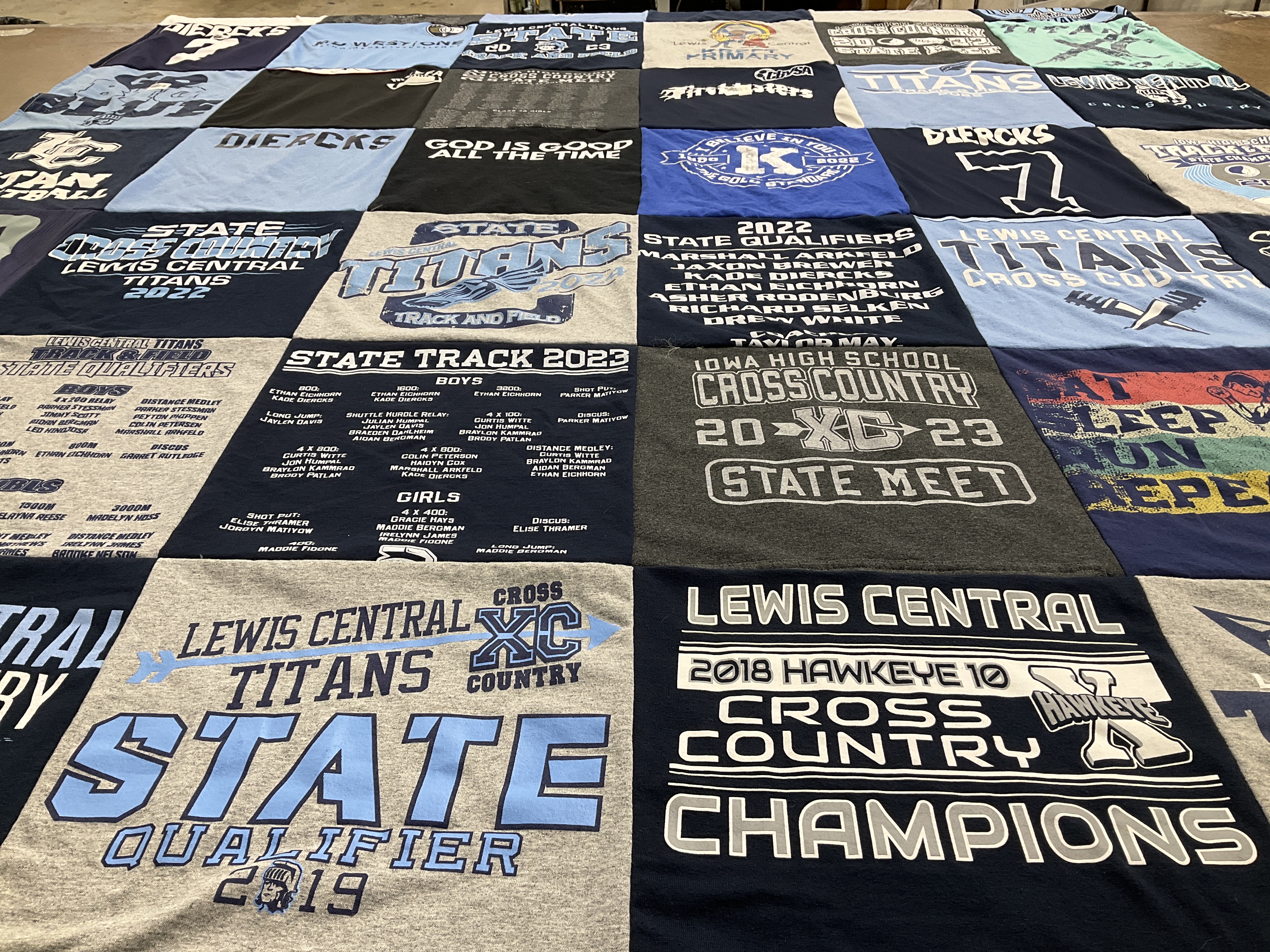 T-shirt quilt featuring lewis central titans by Hope from IA