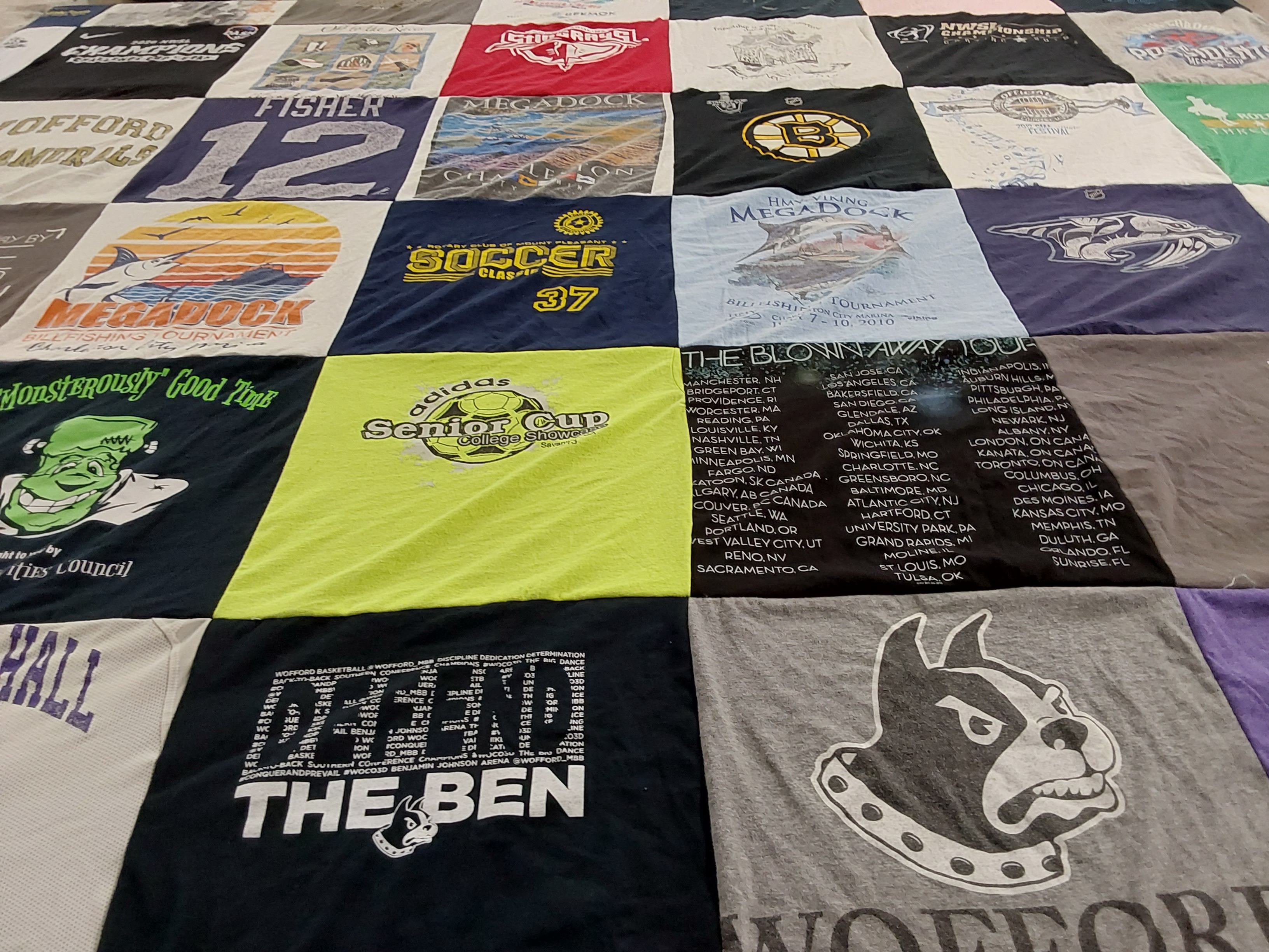 T-shirt quilt from wofford college by Allison from SC
