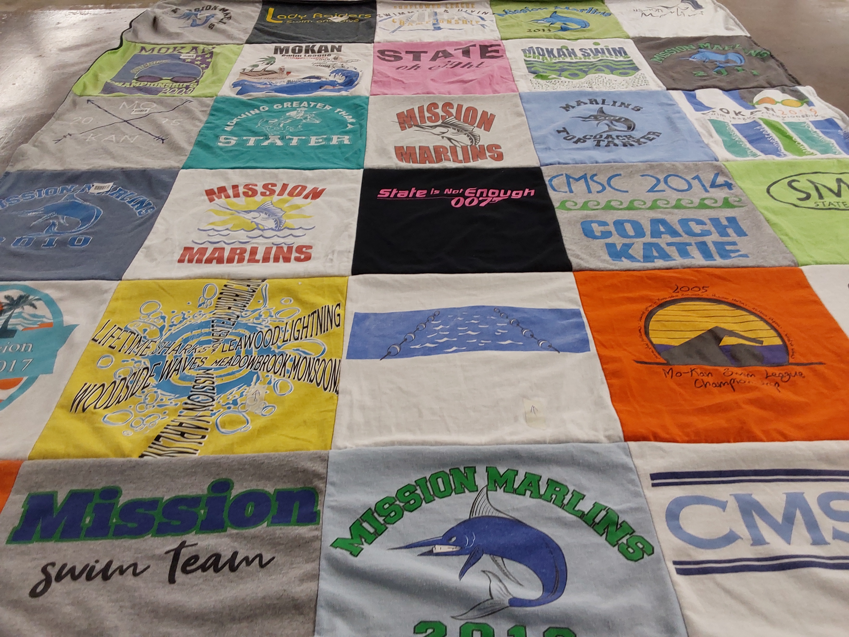 T-shirt quilt featuring mission marlins by Katie from KS