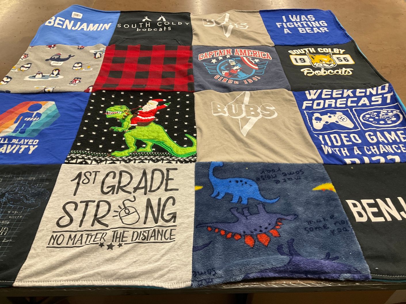 T-shirt quilt featuring south colby bobcats by Alyssum from WA